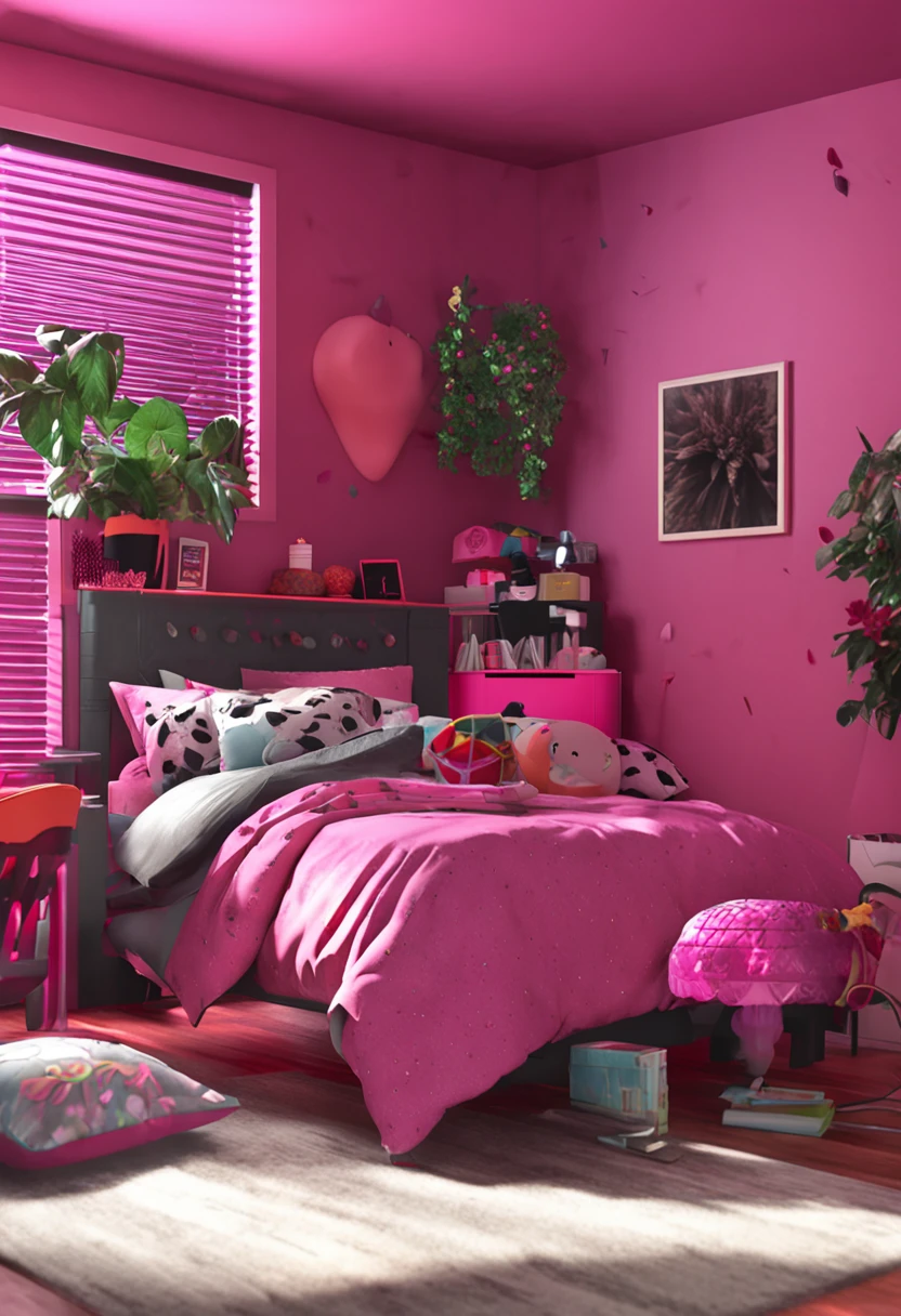 quarto gamer rosa