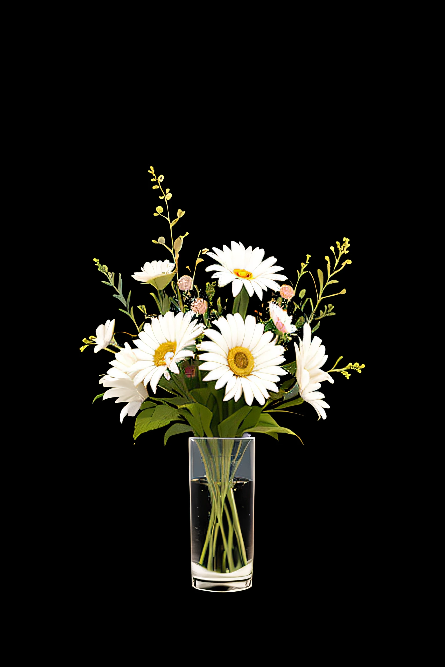 flatflower, no humans, flower, simple background, plant, black flower, leaf, white flower, bouquet, still life, abstract background