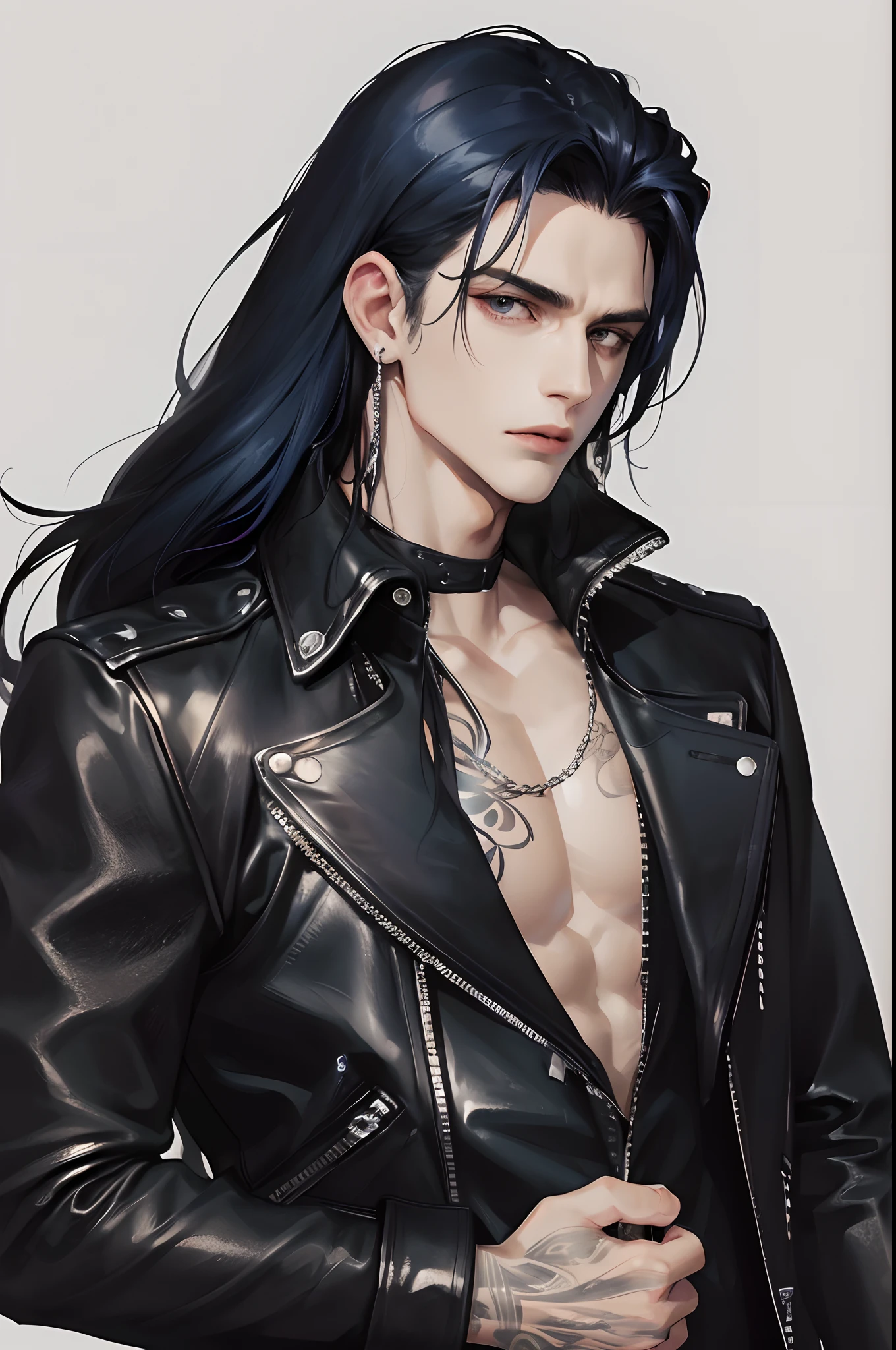 "Design a detailed avatar of a vampire character with a modern and edgy twist. Consider their appearance, clothing, accessories, and any unique features or characteristics that make them stand out in the world of vampires. Be creative and provide as much detail as possible."