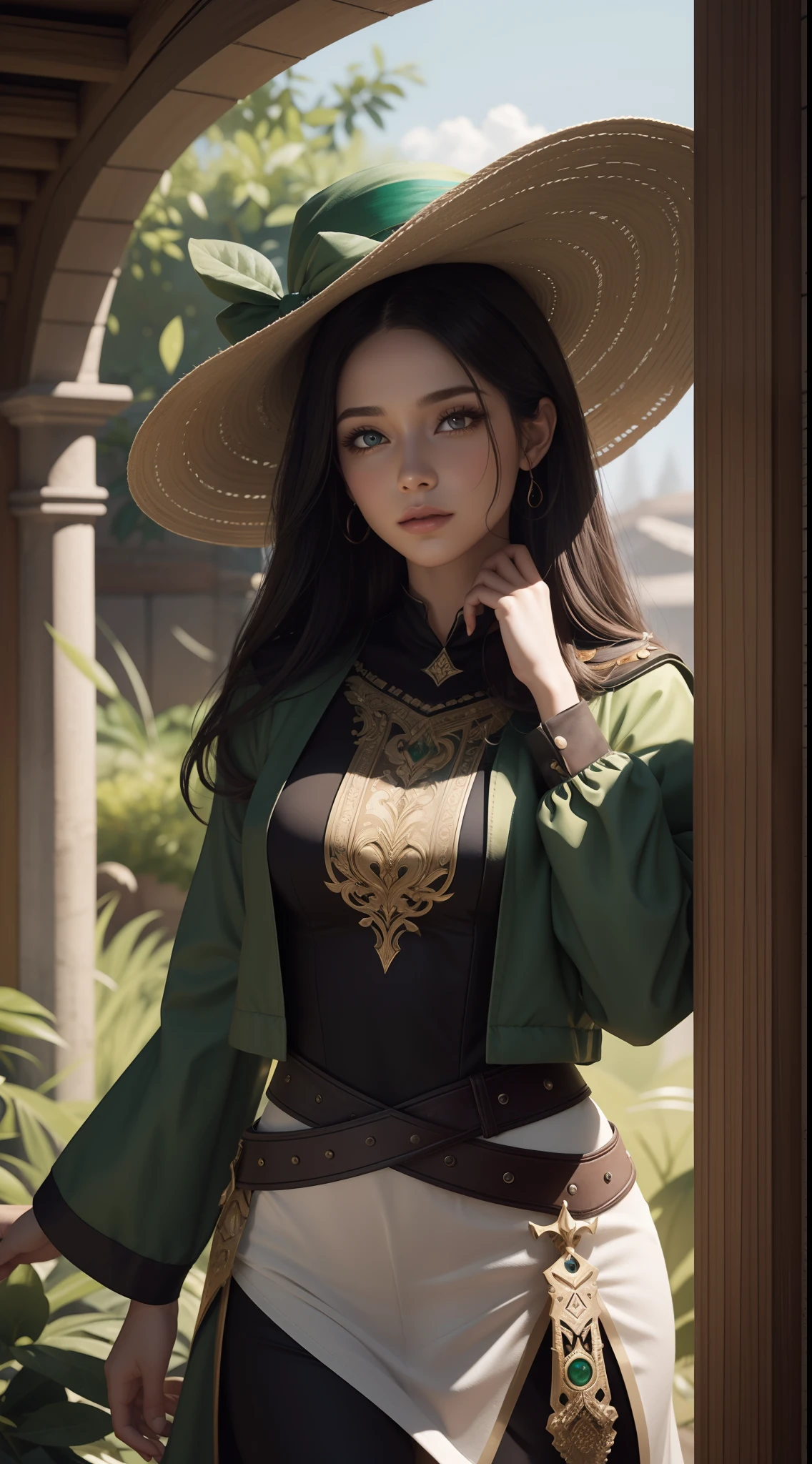 uma personagem feminina na mesma armadura com cabelos ruivos e olhos verdes, No estilo de Unreal Engine, corpo inteiro, sombreamento suave, beautiful and loving illustrations in a consistent style for children's books