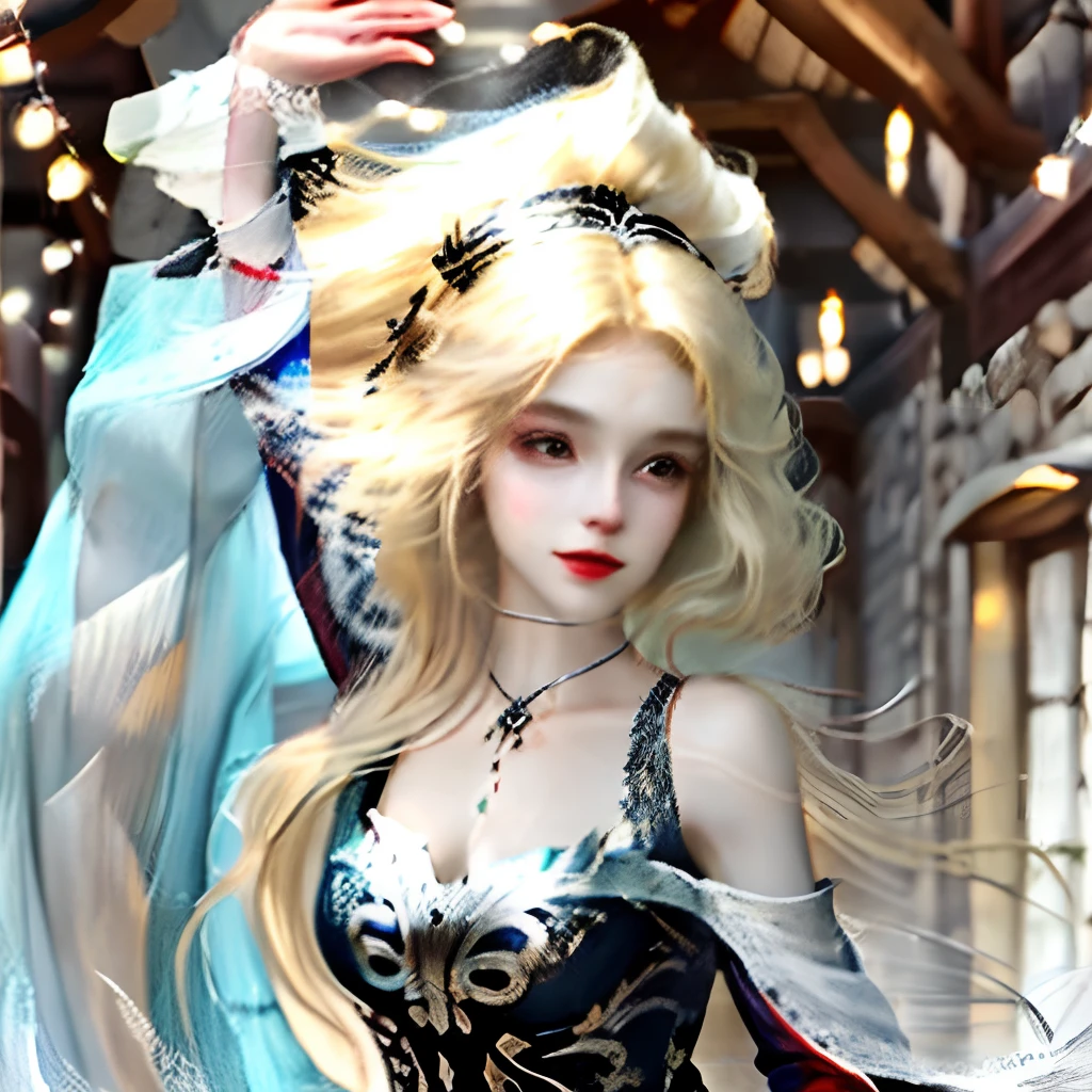 Medium long hair, black hair top, platinum tail, blonde hair, natural hair drape, proud expression, elegant movements, fair skin, dressed in medieval European aristocratic dress, tall and slender
