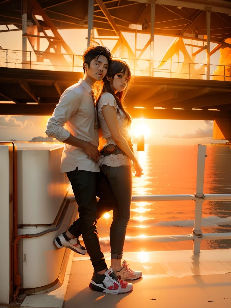 Love theme, sun set