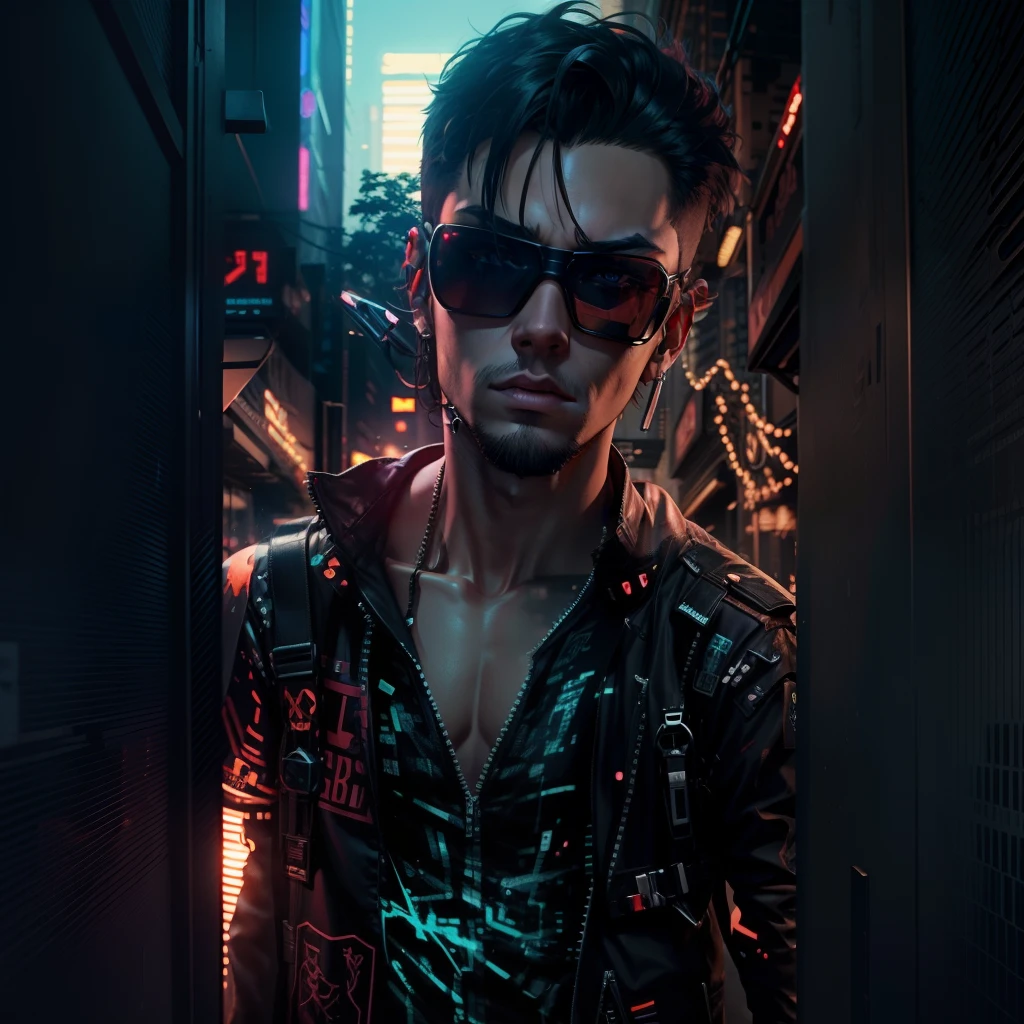 Change background cyberpunk boy realistic face anime, 8k , ultra realistic