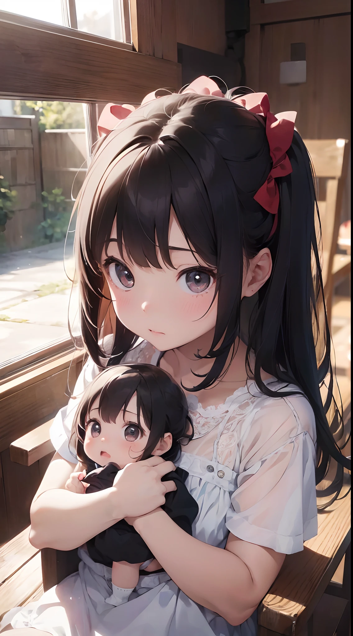 girl with、独奏、toddlers、Little child、realisitic、A lovely child、Blur the background、Cute angles、(nudde:1.5)、I'm young、So young、Big eyes、a baby face、kawaii、Sareme ,more_Details:1.5, (More and more_Details:1.9)、