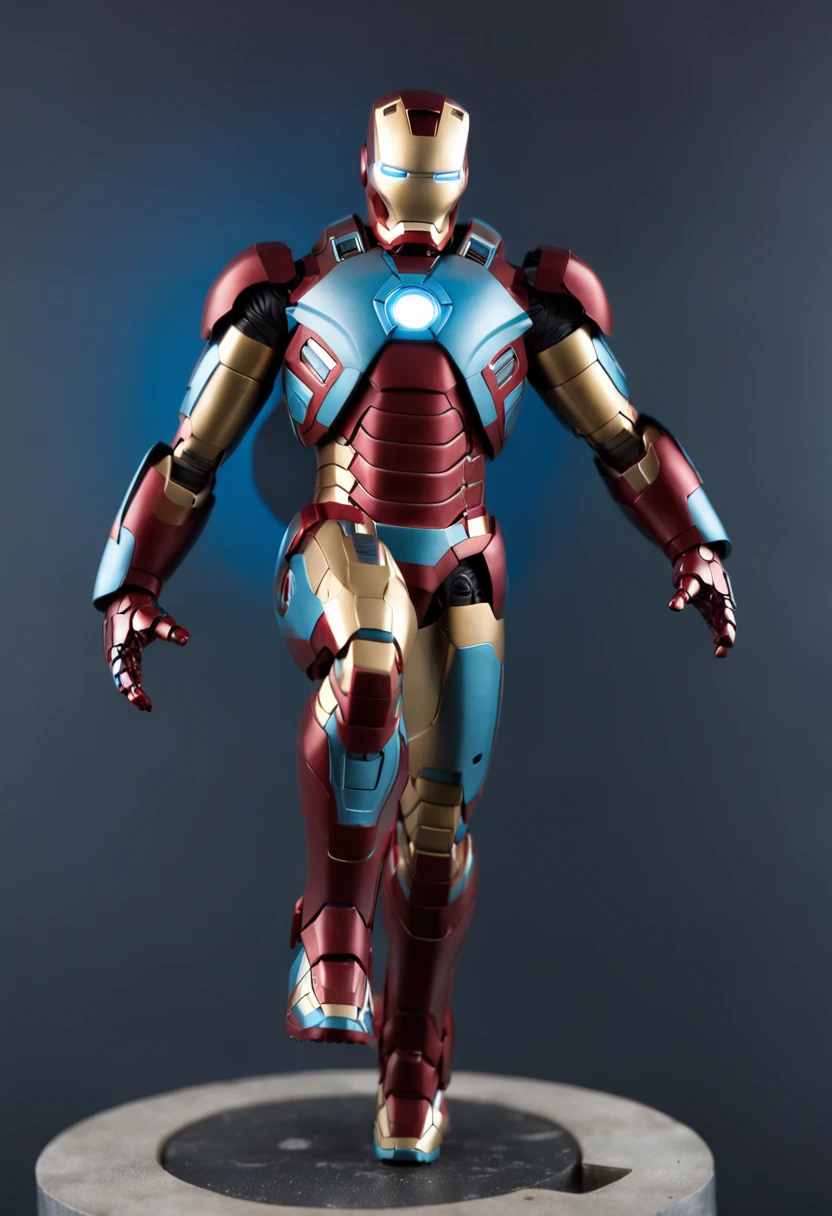 Crea un Iron Man en toneladas de azul y whithe