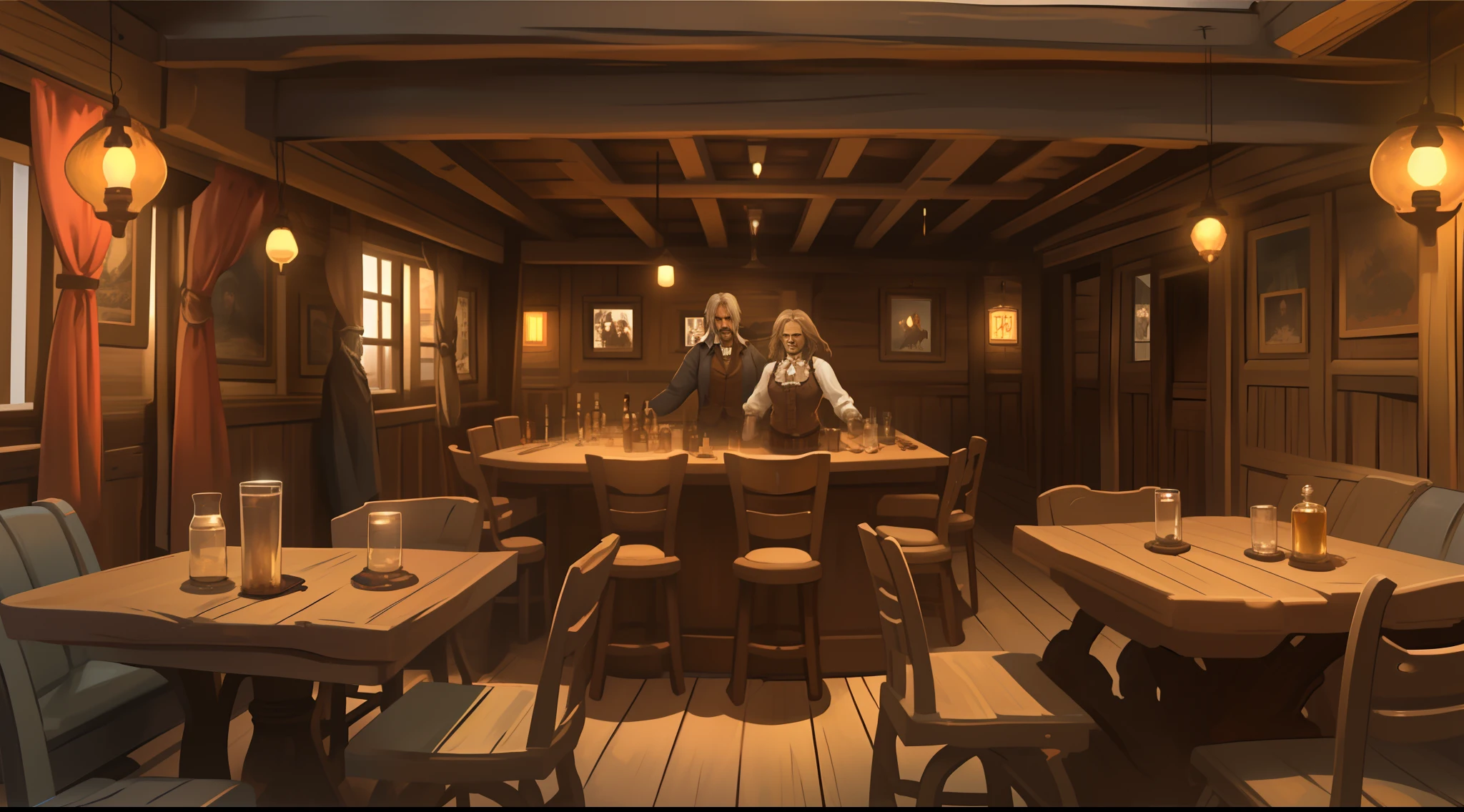 in a western saloon