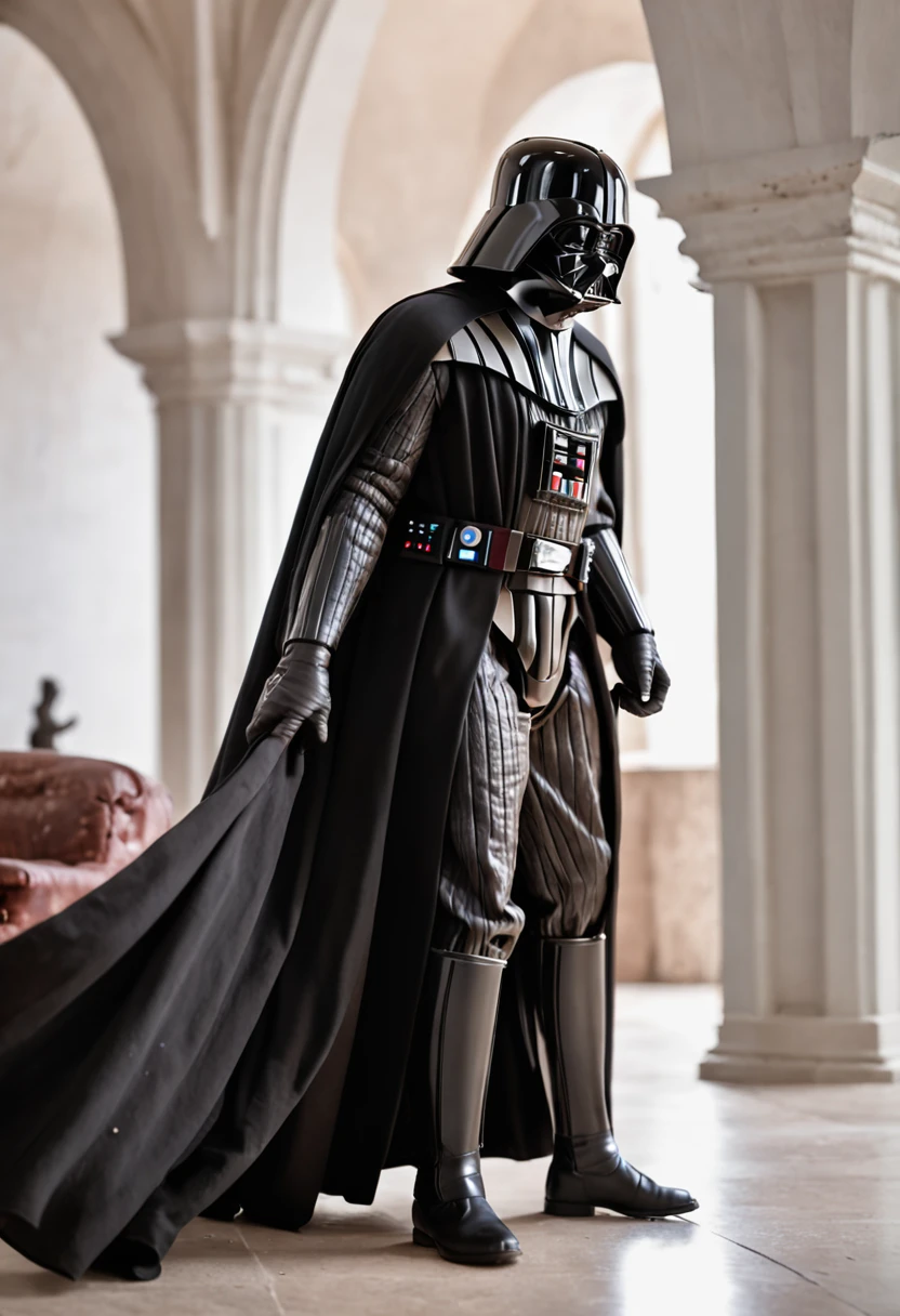 (Darth Vader fighting Palpatine in a spacious room) | (Cavaleiros Jedi adicionais na cena) | (Imagem realista, photographic style) | (4K分辨率)