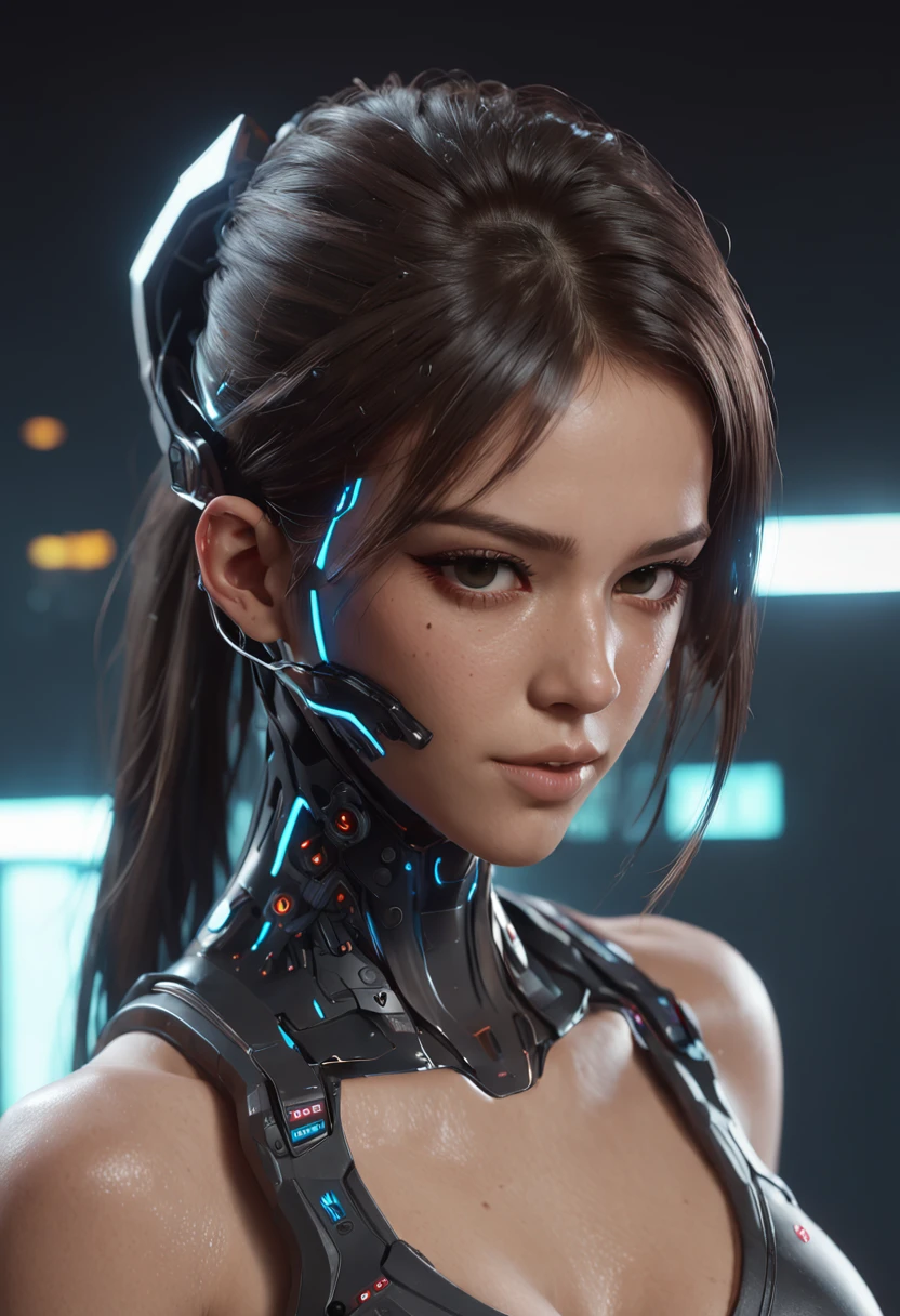 ((melhor qualidade)), ((obra-prima)), (detalhado: 1.4), ........3d, (Bruna Marquezine) como uma linda mulher cyberpunk, (((corpo inteiro))), (Techpunk mask:1.2), corpo esguio, Kung-Fu, cabelo preto, olhos negros, transparente, corpo brilhante, ninja ciborgue, Action Pose, ::style futurista cyberpunk, Estilo realista, HDR (high dynamic range), ray tracing, NVIDIA RTX, Super-Resolution, Unreal 5, Subsurface dispersão, Textura PBR, Post-processing, anisotropic filtering, profundidade de campo, Maximum clarity and sharpness, texturas multicamadas, Albedo e mapas Speculares, surface shading, Accurate simulation of light-material interaction, perfectly proportions, octan render, Two-tone lighting, Abertura ampla, ISO baixo, White balance, 8k ::n_style pintura digital, deformed parts, rosto deformado, ((rosto feio)), ((deformed hands)),