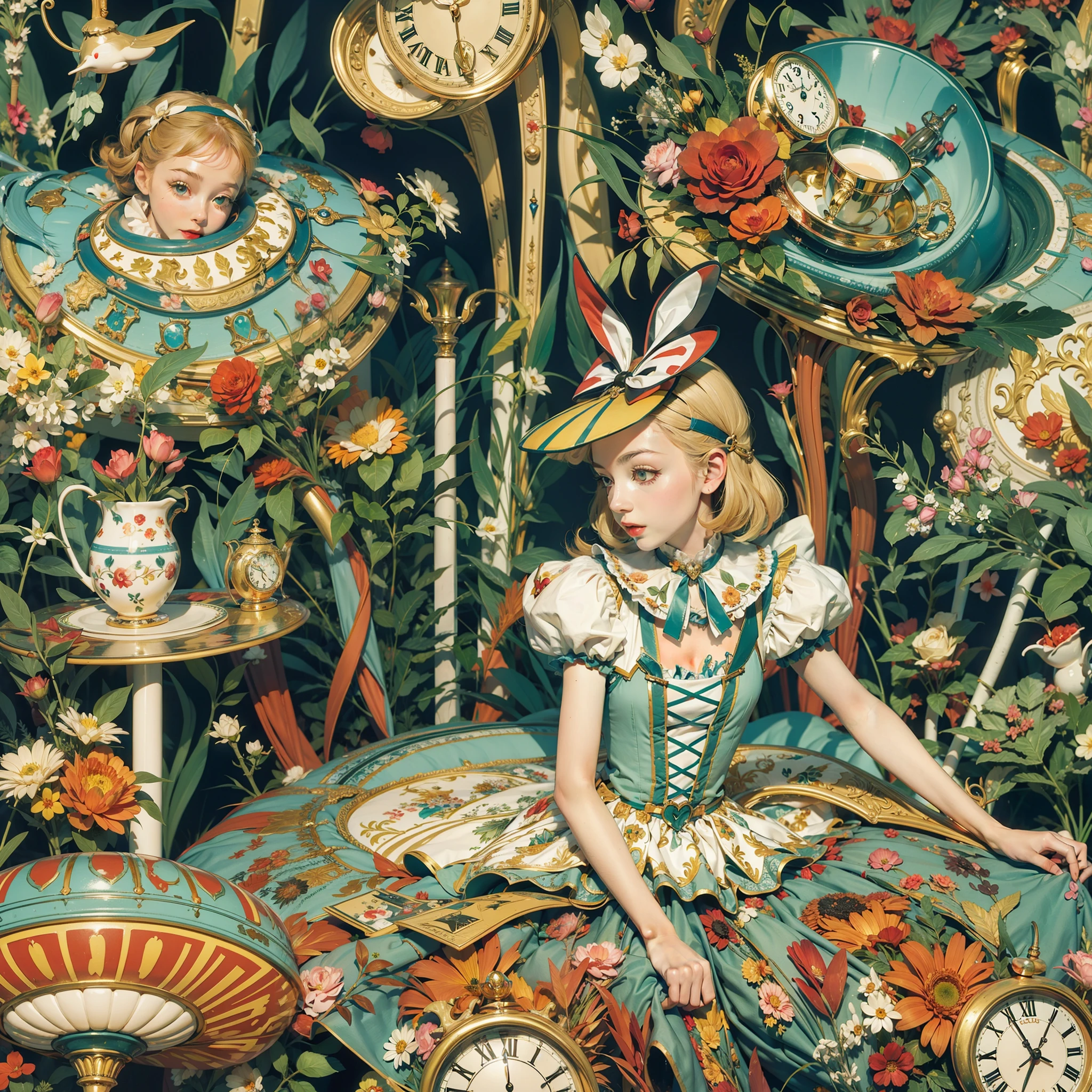 Alice in wonderland Art Deco style
