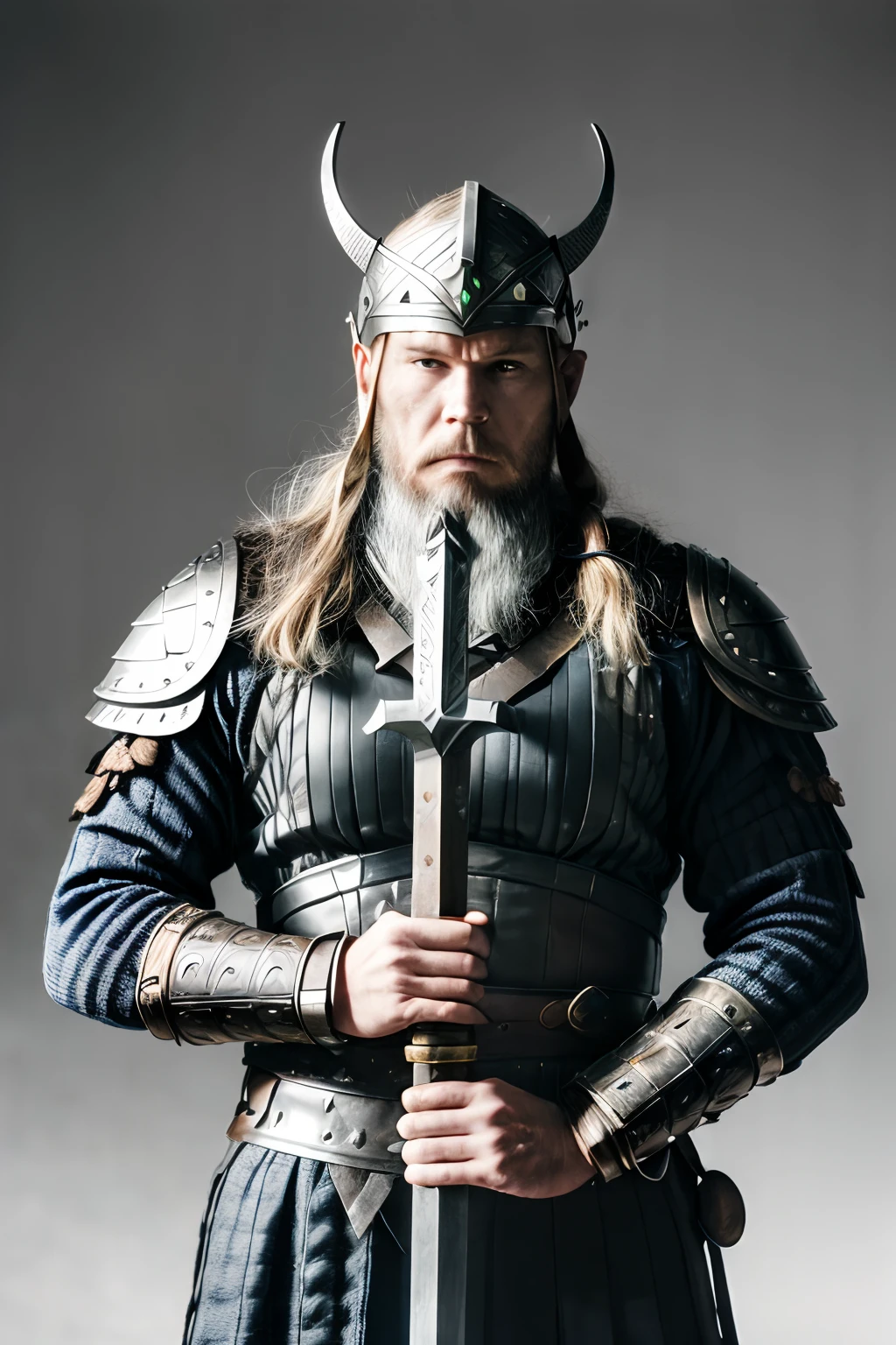 nerdfotografian1,PORTRAIT Warrior man ((Viking))on the battlefield, wearing Viking armor, (( Detailed helmet)))the detailed face,(sword in hand )drop shadow, halftone, vanishing point, diffraction peaks, f/1.8, Nikon, high detail, UHD, masterpiece, best quality, highres, 16k