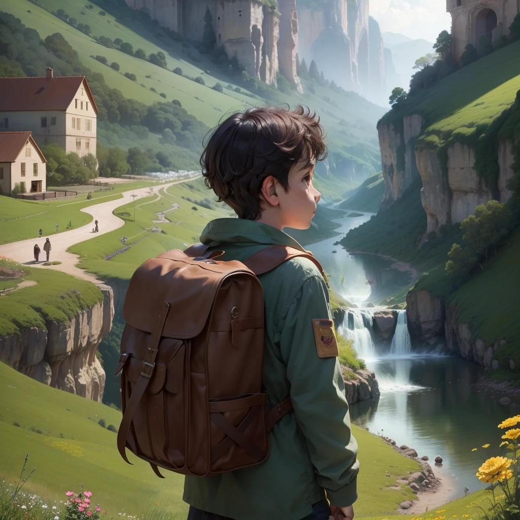 In a valley vibrant with blooming flowers and towering oaks lived a young boy named Elio. He was a curious and adventurous child, always exploring and creating imaginary tales.