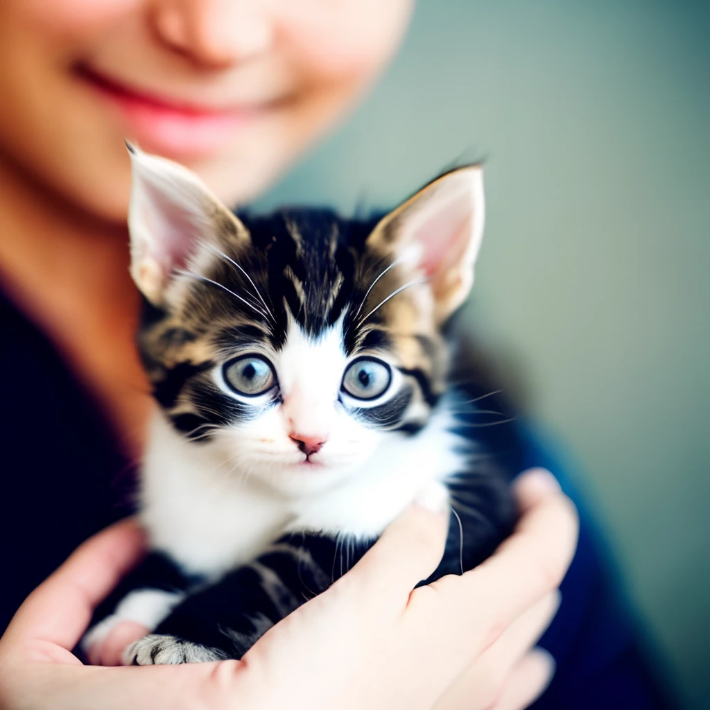 Holding a kitten