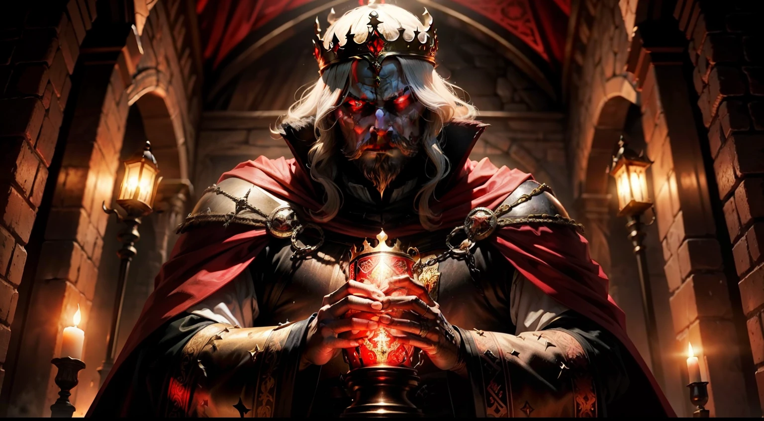 Medieval King of Evil Extremely Powerful Red Lighting