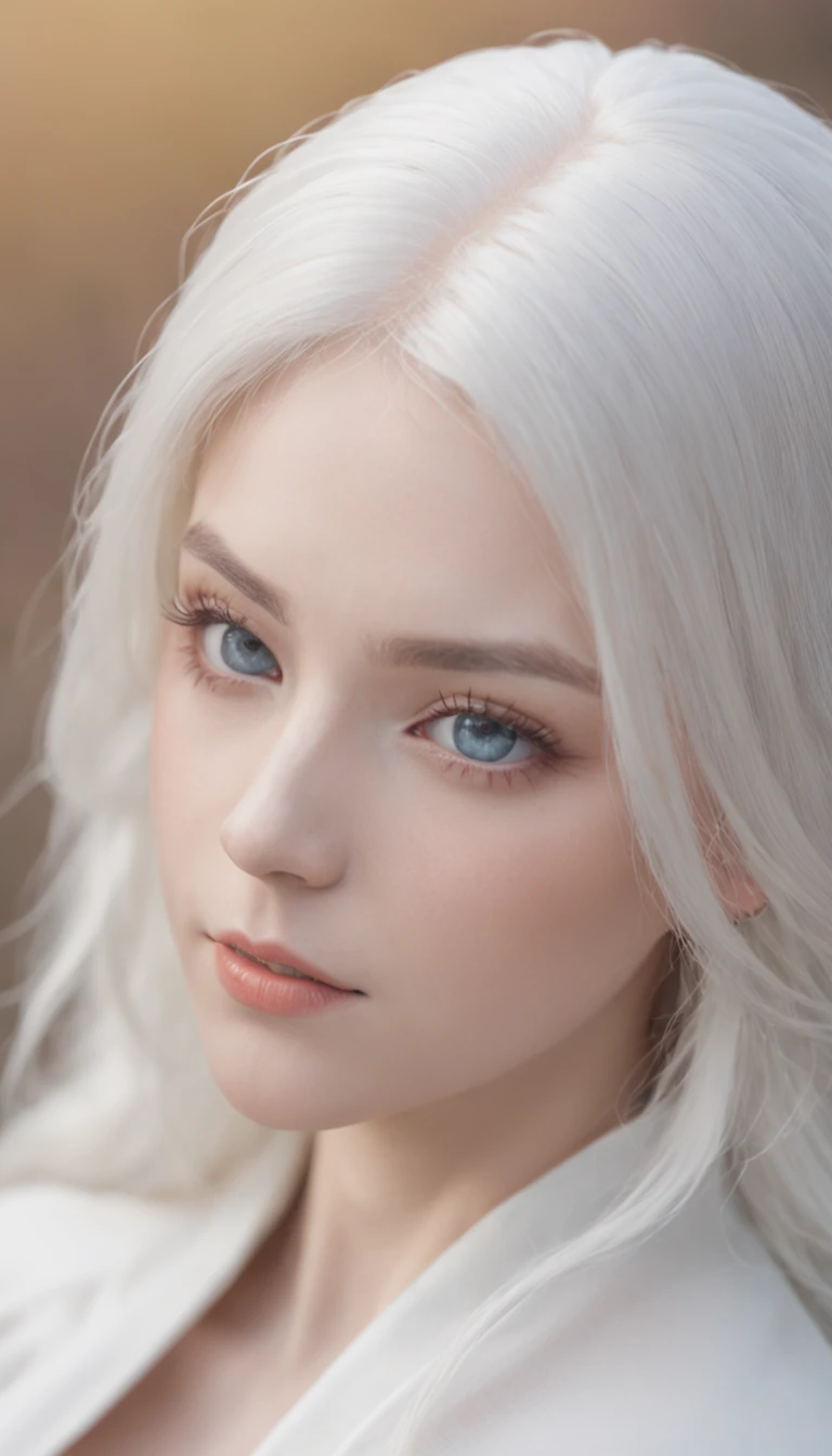 1girl, best quality, priest, stole, white hair, blue eyes
