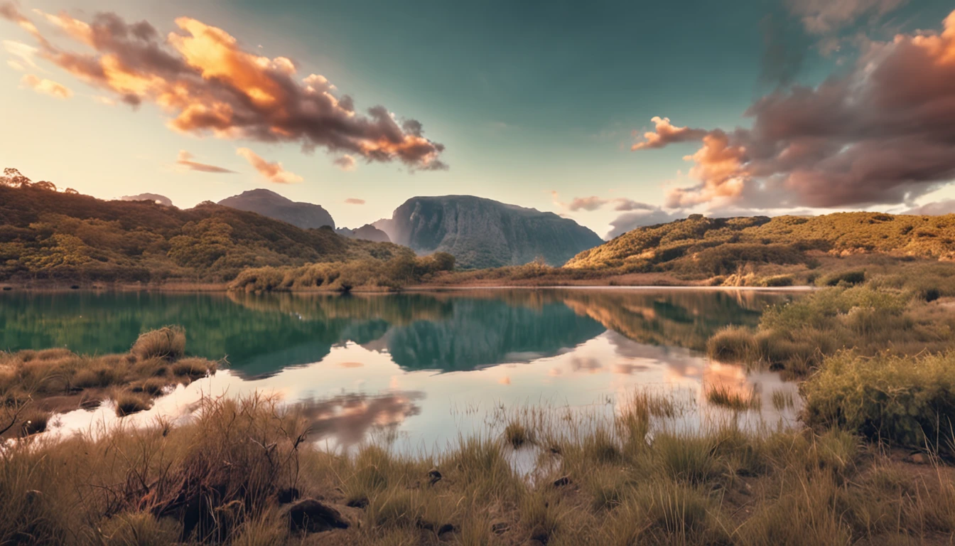 Tema: Two Men Talking with a Sense of Peace, Confidence and joy.
(master part, qualidade superior, papel de parede 8k, extremely high-resolution, ultra-realistic scenery, ultra detalhado). Ao fundo, stunning scenery. Soft-hued sunsets color the horizon over a serene lake. nuvens em movimento.
No centro, dois homens sentados conversam. young man Disciple, (30 anos, Rosto realista, cabelos pretos, rosto, olhos, boca e nariz bem detalhados, bonito), He talks to an Old Wise monk, 80 anos, risonho, cabelos brancos e longa barba branca, O Velho sentado emana harmonia e serenidade, semblante tranquilo.
Os dois homens tem vista de cima para a paisagem das montanhas a partir do cume, (tiro longo extremo), ultra-wide angle, air shot, blue skies: montanhas, natureza, floresta, pedras, contraste, clear sky, analogue style (matiz quente, tom quente), close-up, cinematiclight, side-lighting, Ultra high resolution, melhor sombra, RAW, kodak vision 3, (rio da montanha), (floresta verde), cachoeira. toque surreal. The color palette accompanies the sunset, com tons suaves de verde, azul, laranja e dourado. [ultra-highresolution, fotografia realista, surrealismo, semelhante a um sonho, FusionArt], IMAGEM SUPER REALISTA, melhor qualidade, Perfect details and lighting, Ralist and dramatic atmosphere. 
ultrarrealista, 8K, extremamente detalhado, Perfect facial stroke and textures . A cena transmite paz, Confidence and joy, capturing the essence of the conversation. obra-prima, a fusion of technique and emotion,(detalhada), melhor qualidade em todos os aspectos. atmosfera calma, alta qualidade, altamente detalhado CG unidade de papel de parede 8k, oil-painting, fotografia premiada, , profundidade de campo, HDR, bloom, foto realista, altamente detalhado, trending in artstation, trend in CGSociety, intrincado, alto detalhe, dramatic, volumeric lighting. 
Sunset view, laranja cintilante, foto em alta, It's absolutely mesmerizing