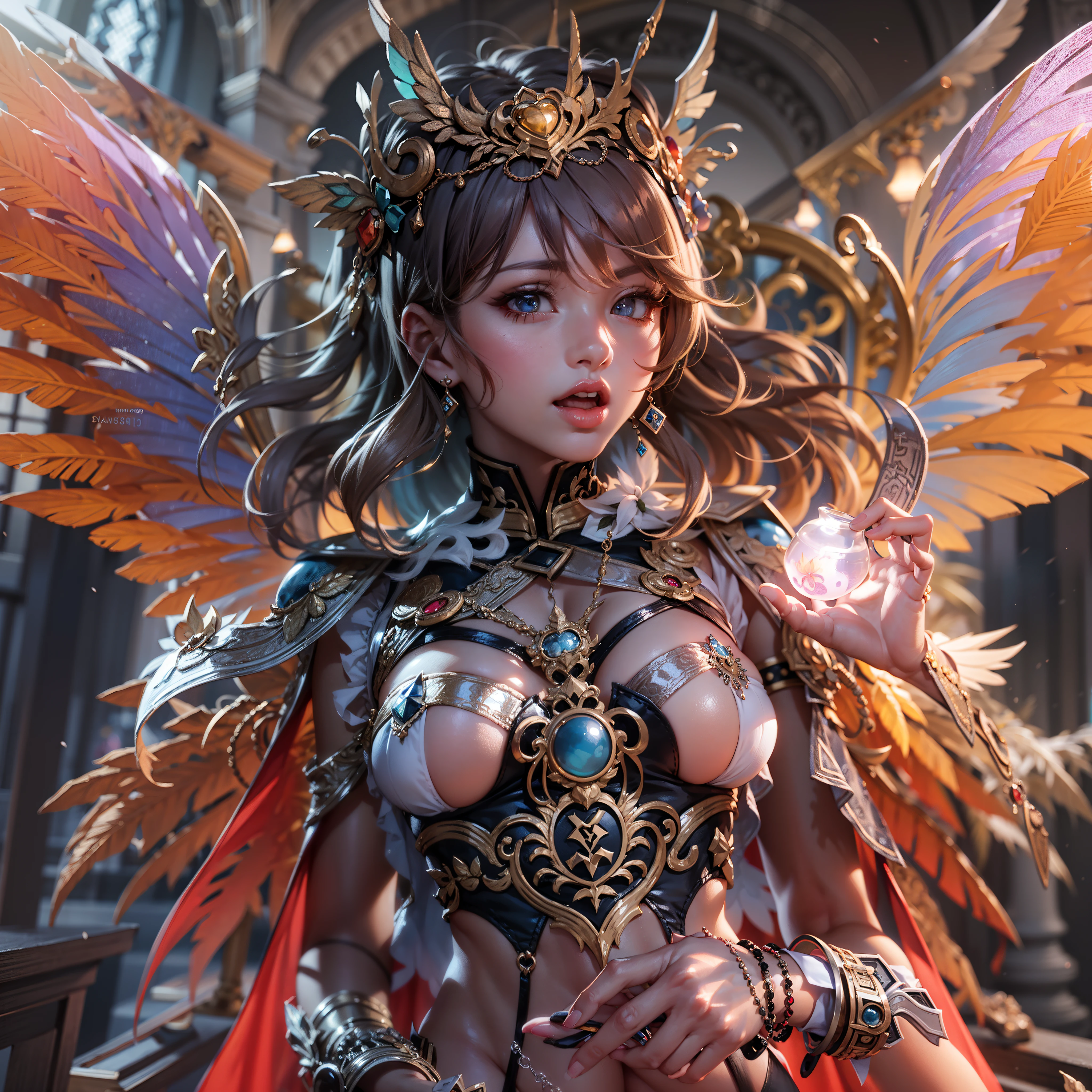 Master Masterpiece ultra Goddess Sun urban forest graduate deep path equirectangular_360 garden contre-jours Beholder "medieval" priestess Caduceus crux backlight global luminescence saturate Sunlight ecstatic volumetric lightning contrast meticulously intricate ultra pro-photo-realistic optimal reflection cgi vfx sfx ultra high_detail ultra high_quality max accurate reflex ultra highres vivid color-coded improved Octane-rendered UHD XT3 64K 32k 16K 8K DSLR HDR UnrealEngine5 romm rgb pbr 3dcg fxaa blu-ray enhanced fkaa txaa rtx ssao opengl-shader glsl-shader post-processing post-ptoduction cell-shading tone-mapping ombre analogique ultra_sharpness symmetrical angel surmounted wings surrounded intertwined feather éblouissantes Valkyrie-wings "Heavy Metal" Will-o'-the-wisp iota pixie sprite kindergarden female glamour walk Chevaleresque "Nicki Minaj" Cosplay aristocratic athletic fullbody tanmed skin perfect hairstyle obvious agate divine cheekbones effects reddened embarrassed lazuli eyes beautiful eyes Brown Pupils Black Iris Turquoise Sapphires Open Mouth water drop of water tongue droplet Teeth Smiles pilot Jacket Floating fringe Pearl Eccentric Cape Levitating Shoulders-Off chemise blanche dentelle clavicules papillotes satin orange reveal big breasts large sideboob felt corsait yellow spinel thick leather skirt amples nombril size revealing heart belt_chastity cadena pubic scarlet pubis-hairy obvious silk indigo silver adorned gold padlock thighs legs garters gothic stainless boots decorated onyx monastery opal marble ruby background Sundrop mannequins armor richly decorated chain chrome flat bands fathoms tin lys rune ornate emerald plasma glyphs Tourmaline lava magic fire summon milkweed incandescent Crystalline creature viceroy (EOS R6 135mm 1/1250s f/2.8 ISO400) monarch conjuration flowering butterfly Hearth lantern CGSCOSITY invocation monster floraison population Ark Church Earth chef-d' tattoo Bruce_Weber sex girls naked nsfw varied multi etc.