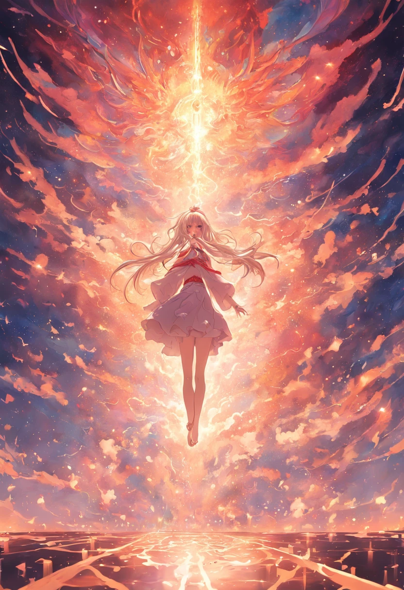 Scene of the appearance of an angel from an unimaginably spectacular glowing cloud、Fractal Nebula Thread、cosmic entity、Um ser celestial、kosmos、Vibrant and vivid、Whirlpool、Revolutions、Unreal、highly contrast、symbiosis、magia、Mystical、Mystical、surrealistic、Hypersaturated、colourfull