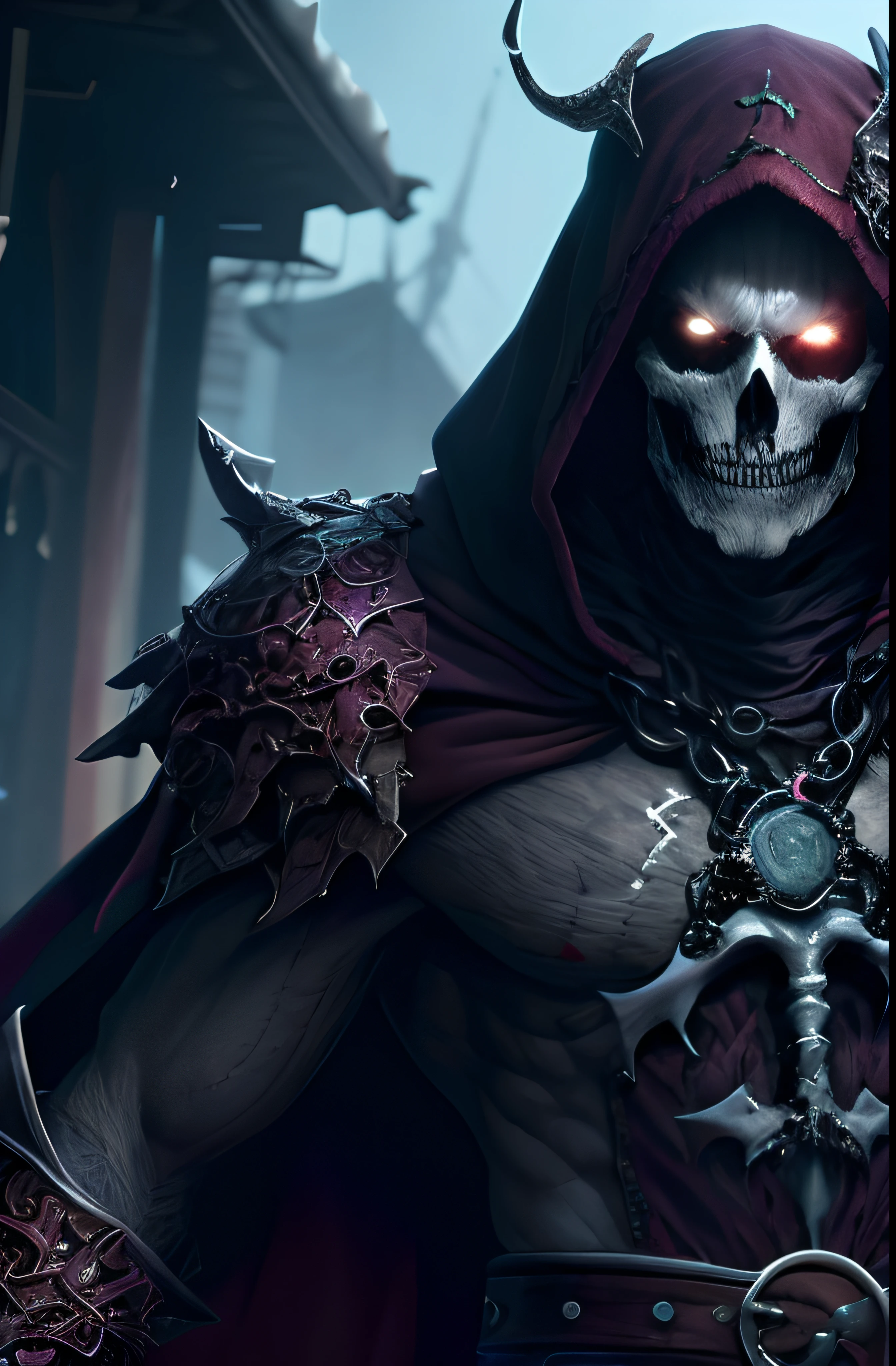 (extremely detailed 8k wallpaper), a medium sized photo of a fearful necromancer, intricate, rich in detail, dramatic
