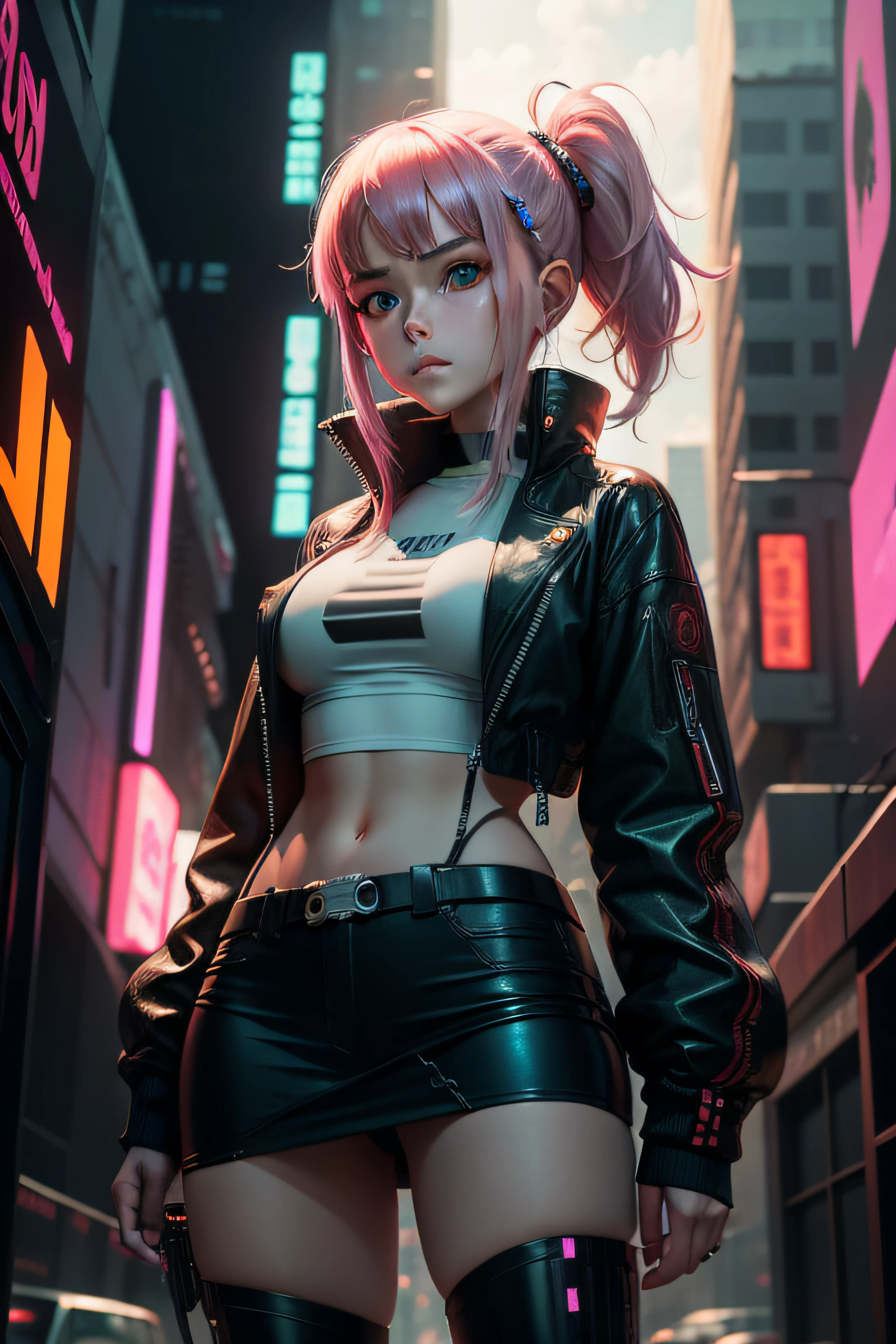 anime girl, sci-fi, cyberpunk