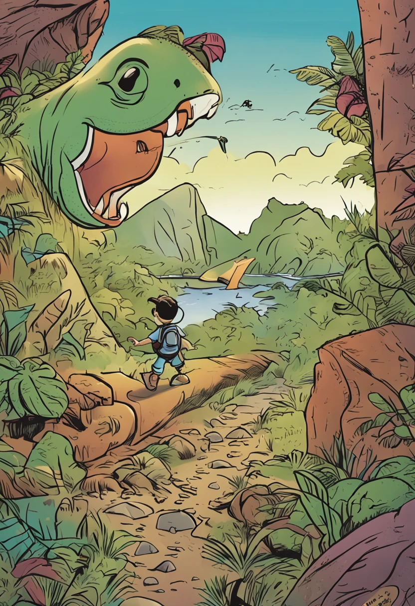 menino segurando lagarto, desenho infantil, capa de livro, Adventure in the Northeast Sertão,brasil,cores vibrantes