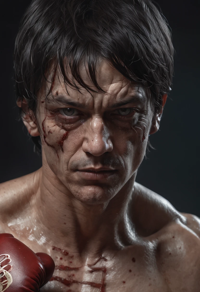 Rocky Balboa, boxer, wires cybernetic implants, in the style of adrian ghenie esao andrews jenny saville, surrealism dark art by james jean takato yamamoto and blii sienkiewicz, trending on artstation, sharp focus, studio photo, intricate details, highly detailed, by greg rutkowski, intricate face details, TM Ninja, TM Samurai, poster style, icons, vibrant colors, vector style, digital art, 4K, intricate details, mesmerizing, professionally made, beautiful vector illustration, 12K resolution, 3D, all characters in detailed full body, highly detailed, vibrant, ultra high quality, Hyperrealism, Photorealism, octane render]