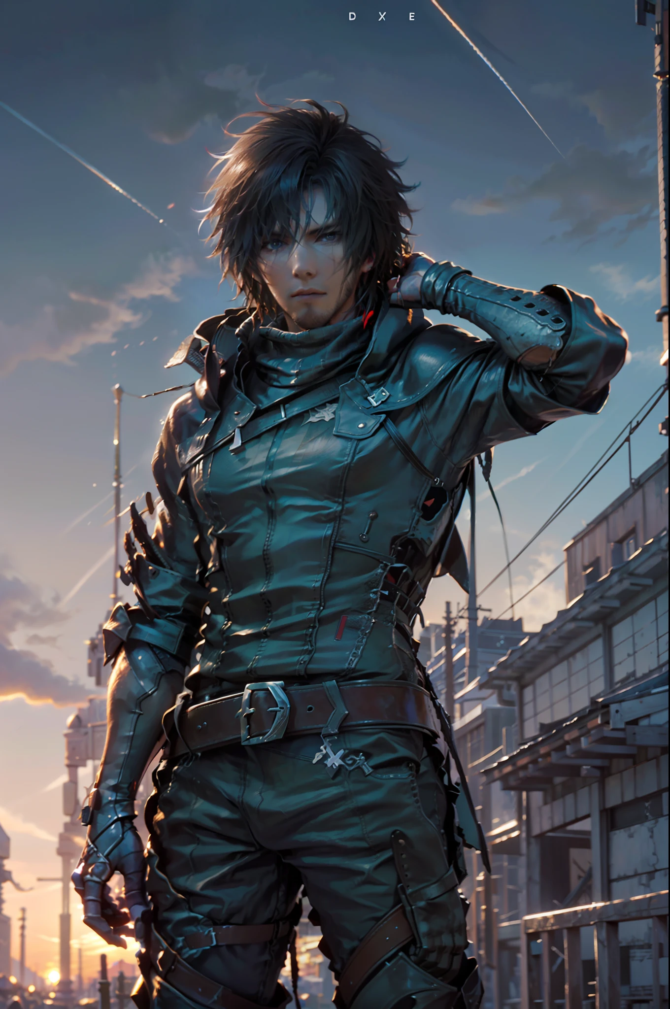 Final Fantasy, clive rosfield, abs, badass pose, Chico de anime en una cama con las manos en la cabeza, Hermosa pose de anime, Anime hombre guapo, Personaje masculino de anime, Badass Anime 8K, Arte detallado del personaje de anime, Concepto de anime HDR Anime WLOP, Chico anime, Anime CG arte suave, Fondo de pantalla de manga 4 k, inspirado Tetsuya Nomura, por Wallaper de anime