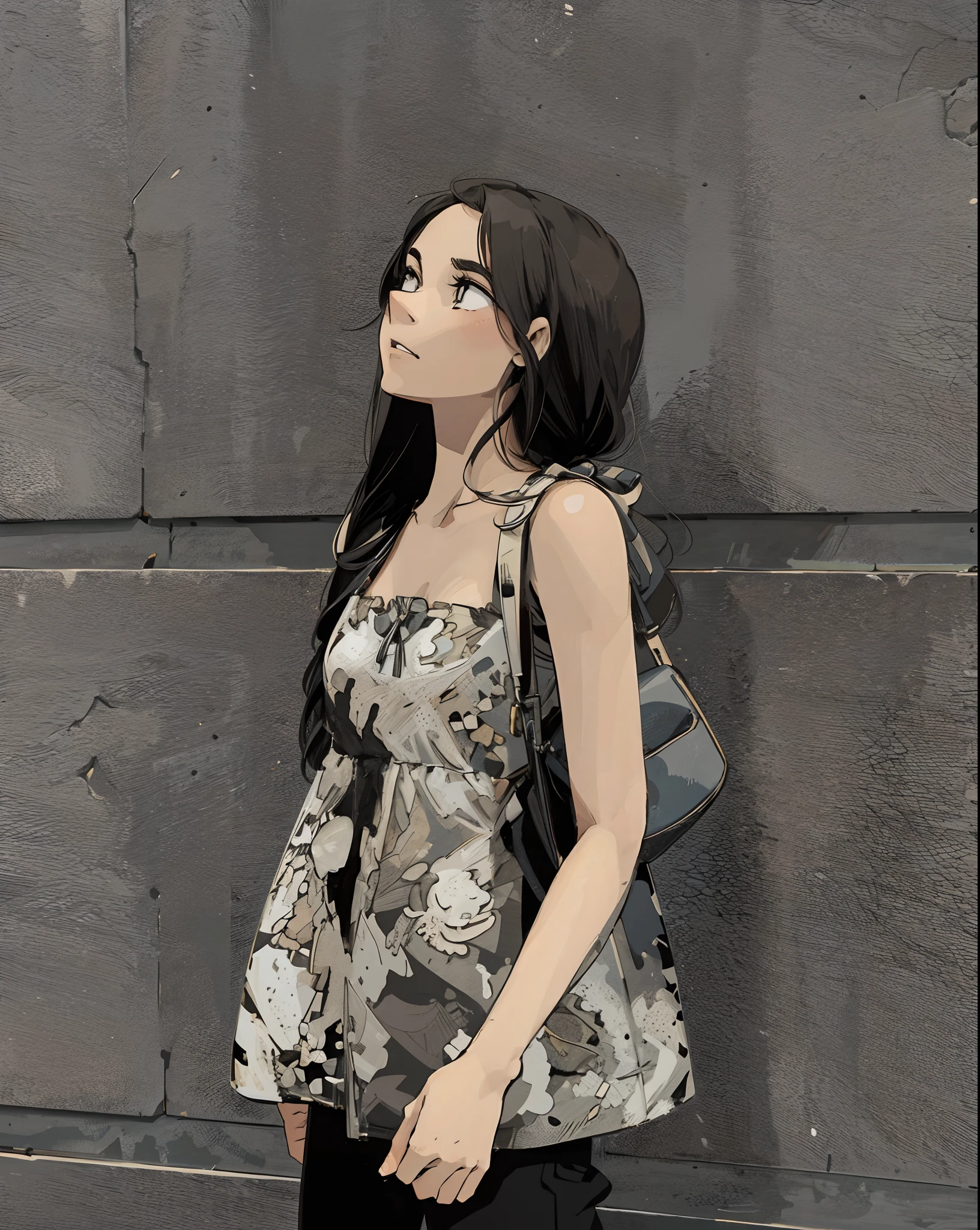 Comic style ,Look up at the upper left corner