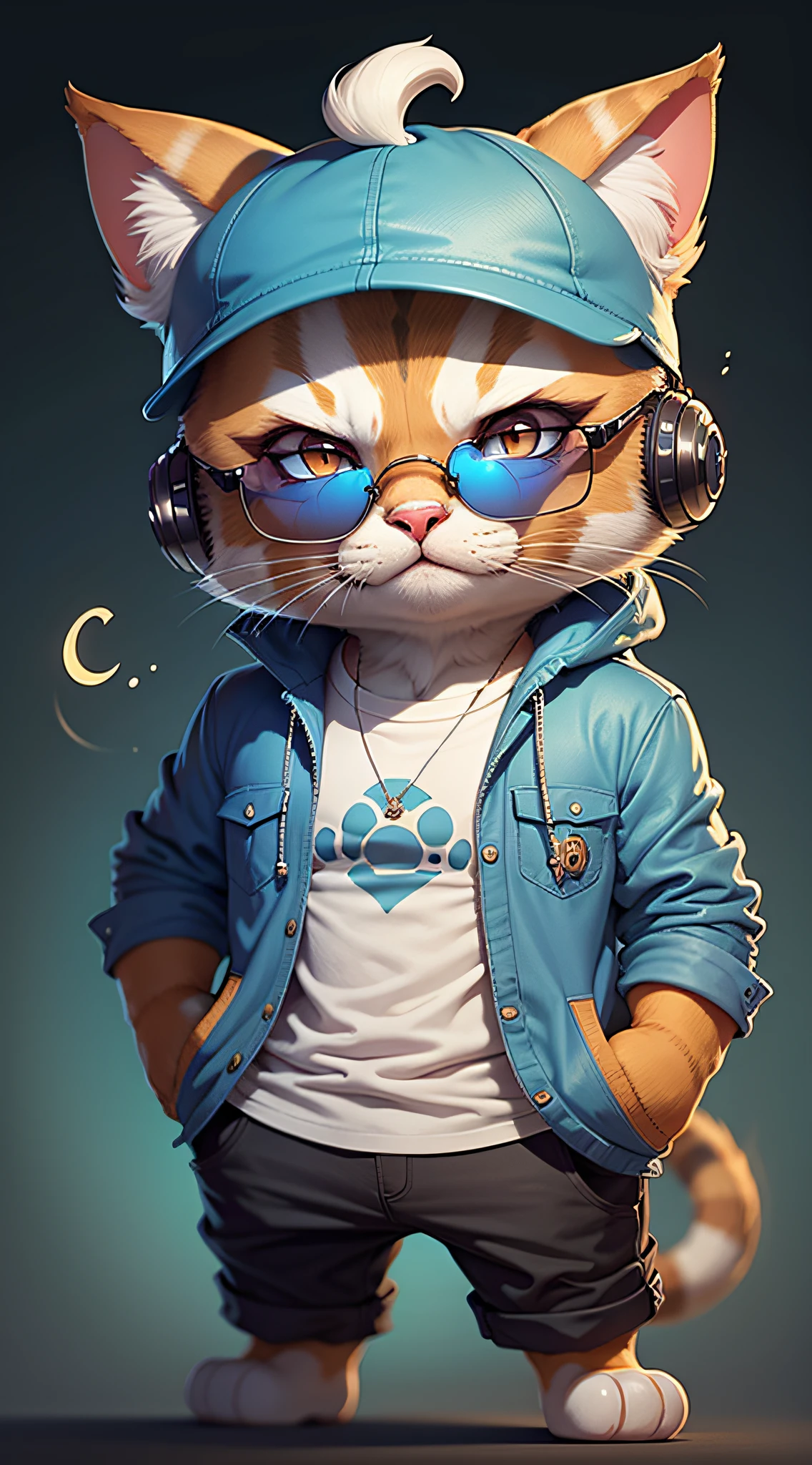 c4tt4stic, a cartoon cat wearing a blue shirt and sunglasses,