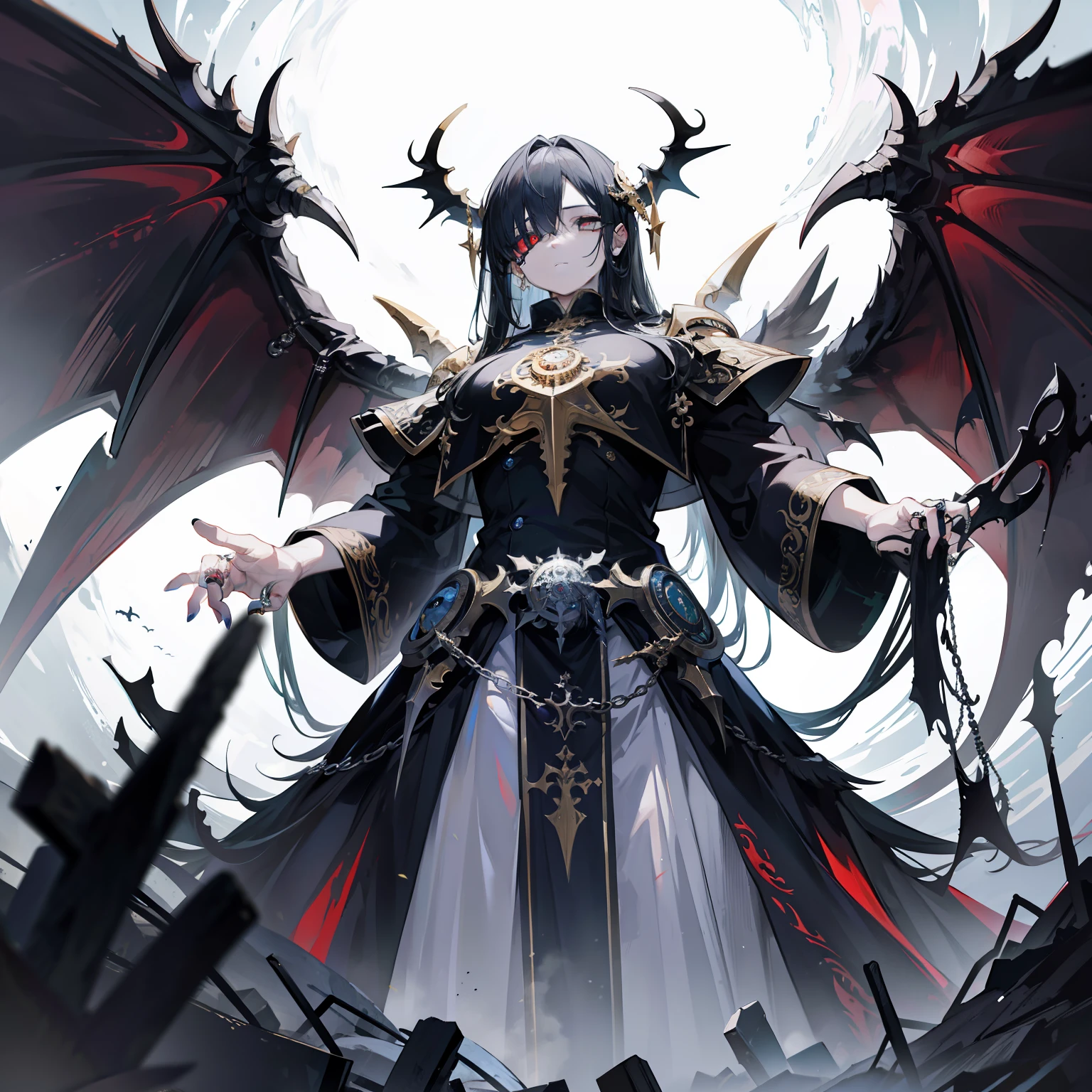 cthulhu mythos、Nyarlathotep、Nyarlathotep、chaos、Evil God、cthulhu mythos内ではNyarlathotep物語でワンジャンルをなしている[1][2]。cthulhu mythosにおけるトリックスターとも言える。Tall dark man、「cthulhu mythos」体系におけるNyarlathotepは旧支配者[Note 1]Be one of the pillars of、Although he is a messenger used by the old rulers led by Azathoth,、She is an earth spirit with the same power as her own master, Azathoth, the strongest of the old rulers.、He despises humans as well as the other Old Ones.。 Appears to be human、Has a thousand different manifestations、have no specific relatives、Acting behind the scenes to bring about madness and chaos。the way he gives々magic and secrets、Humans who receive machines etc. are usually destroyed.。The only natural enemy and fear is the fire spirit Cthugua.。 Only one of the old rulers to escape imprisonment、Unlike other deities, they come into contact with humans themselves.、cthulhu mythosにおいて特異な地位を占める神be。the center of this universe、正常な物理法則が通用しないchaosとした世界には、Azathoth, a being with absolute power（Azatoth）exists、It is said that its gigantic, amorphous body is constantly wriggling along with the flute played by its attendants.。Azathoth is blind and an idiot、He gave birth to three things as his own alter ego.。「darkness」「anonymous fog」「Nyarlathotep」be。Nyarlathotepは、自らの主人であり創造主beアザトースら異形の神々serve、As a representative of the master who has no intelligence, he appears in all space and time to embody his will.。[5]