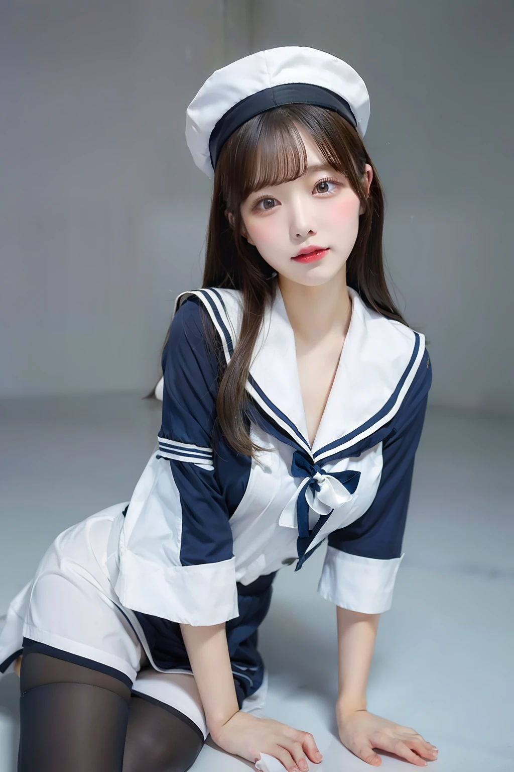 a sailor suit、busty girl