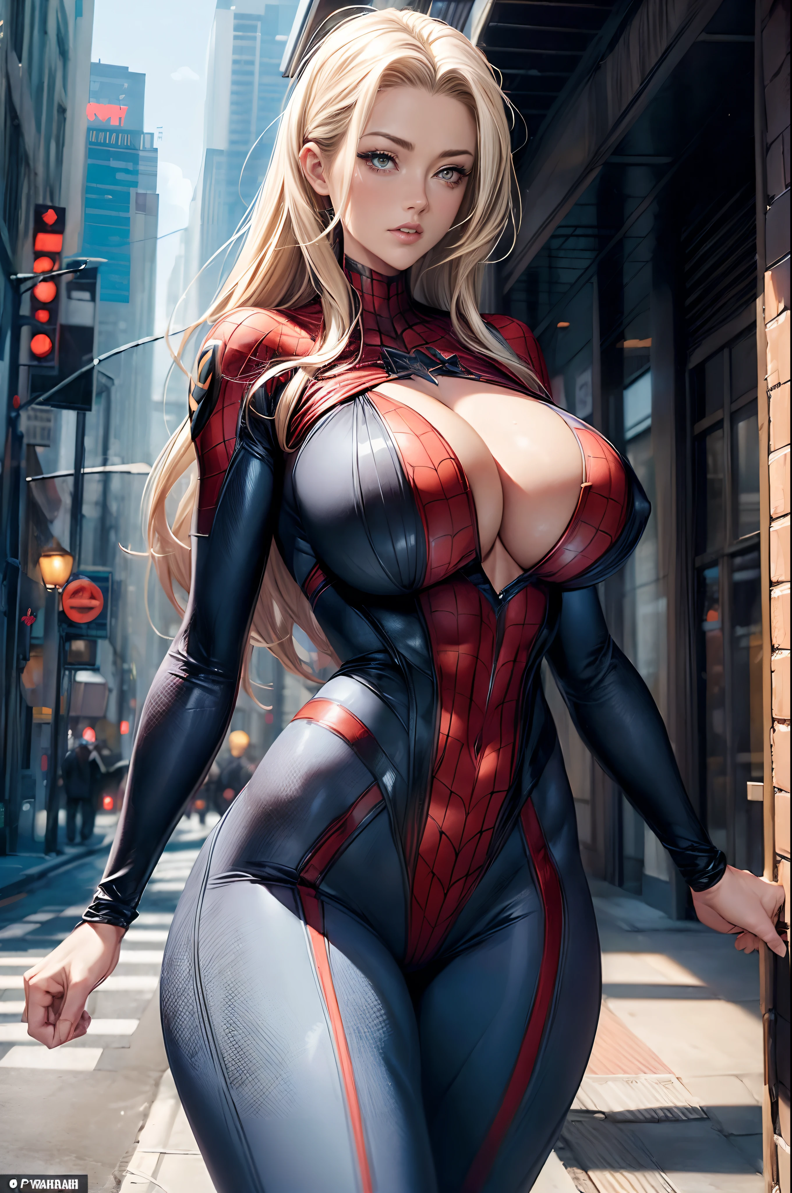 ((((HUGE BOOBS)))) Amber Heard in spiderman suit, skinny, slim thick, small waist, 8k
