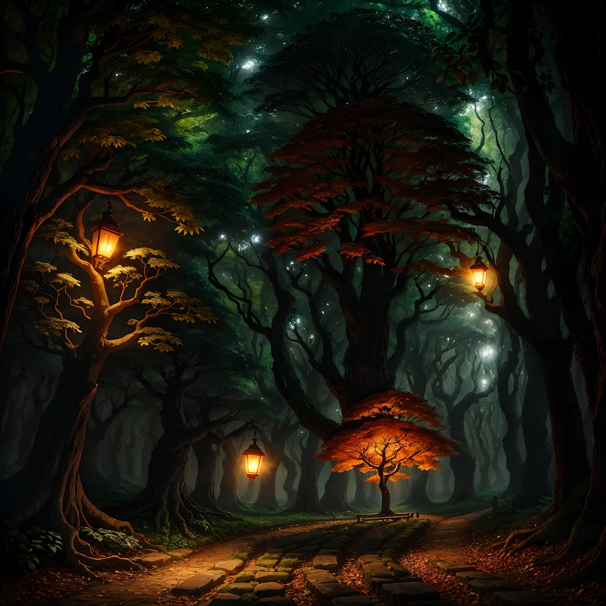 A leafy tree with deep roots, whose leaves are represented by various symbols - a lantern, um sorriso, an outstretched hand, a heart, um livro aberto. Essa imagem simboliza o compartilhamento da sabedoria e o impacto positivo que isso tem em diversos aspectos da vida