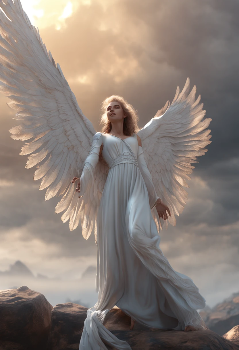 (professional 3d render:1.3) af (Realistic:1.3) The most beautiful artistic photo in the world,Featured angels falling from soft bright skies, ((Angels in heaven descend from heaven in a dynamic pose, Fantastic location, Majestic and cluttered environment)), Full body 8K unit rendering, action shot, skin pore, very dark lighting, heavy shading, A detailed, Detal Face, (vibration, Realistic photography, Realistic, Dramatic, darkly, foco nítido, 8K), ((((Use skins)))), (复杂:1.4), decadent, (highly detailed:1.4), digitial painting, rendering by octane, art stations, concept-art, Liso, foco nítido, illustration, From the budding of art, (loish:0.23), wlop ilya kuvshinov, e Greg Rutkowski e Alphonse Mucha Gracias, (global ilumination, studiolight, Amount of light), lotr, fanciful, biz, Inteiroesbian body, ((Dark and ancient city background:1.3)),CGSesocieda,art stations