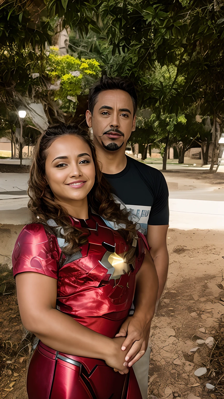 "Morena de cabelos lisos, Iron Man with Mask"