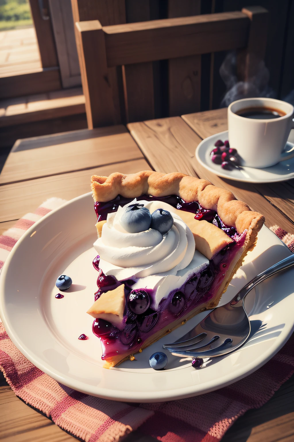 Coffee with Blueberry Pie