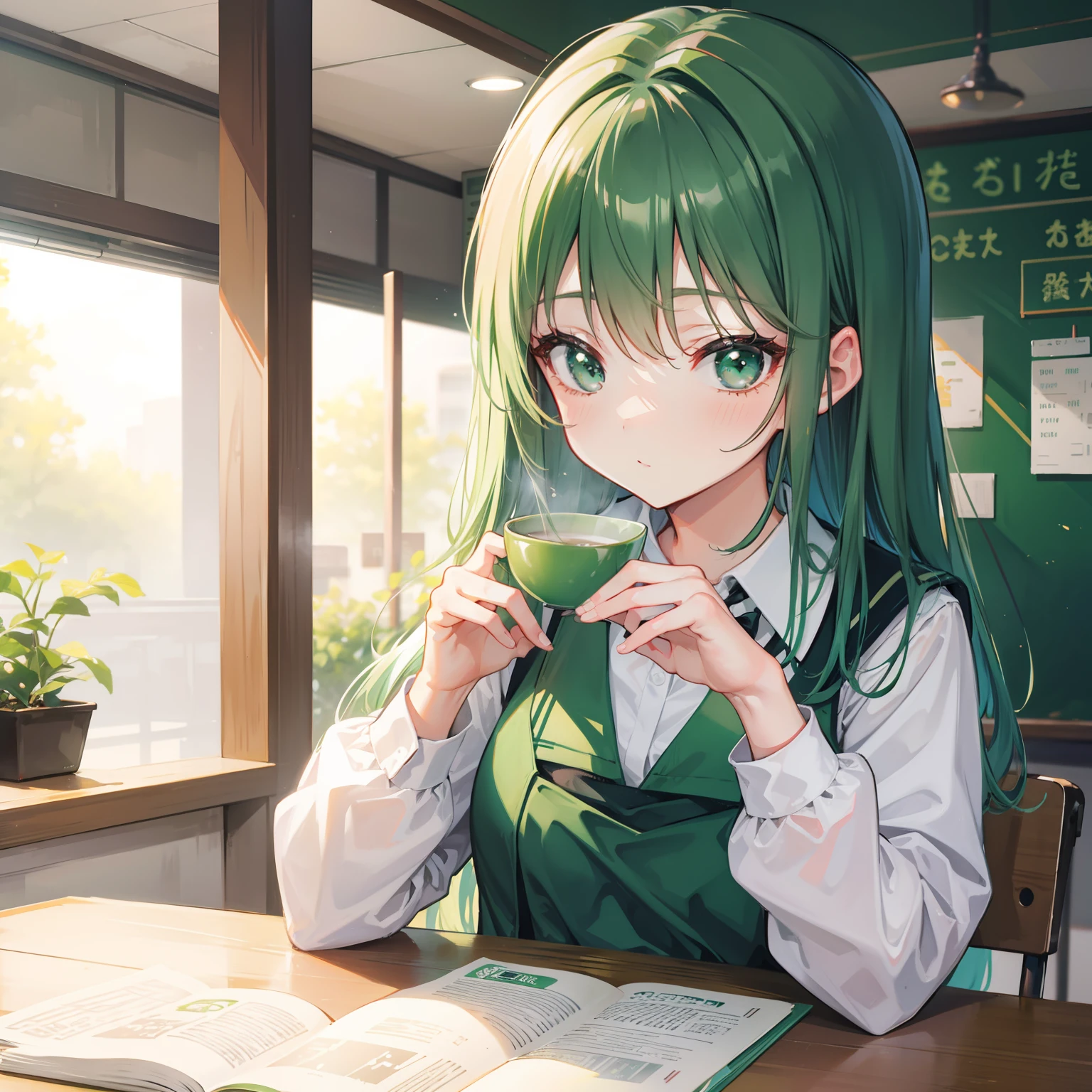 Green tea girl