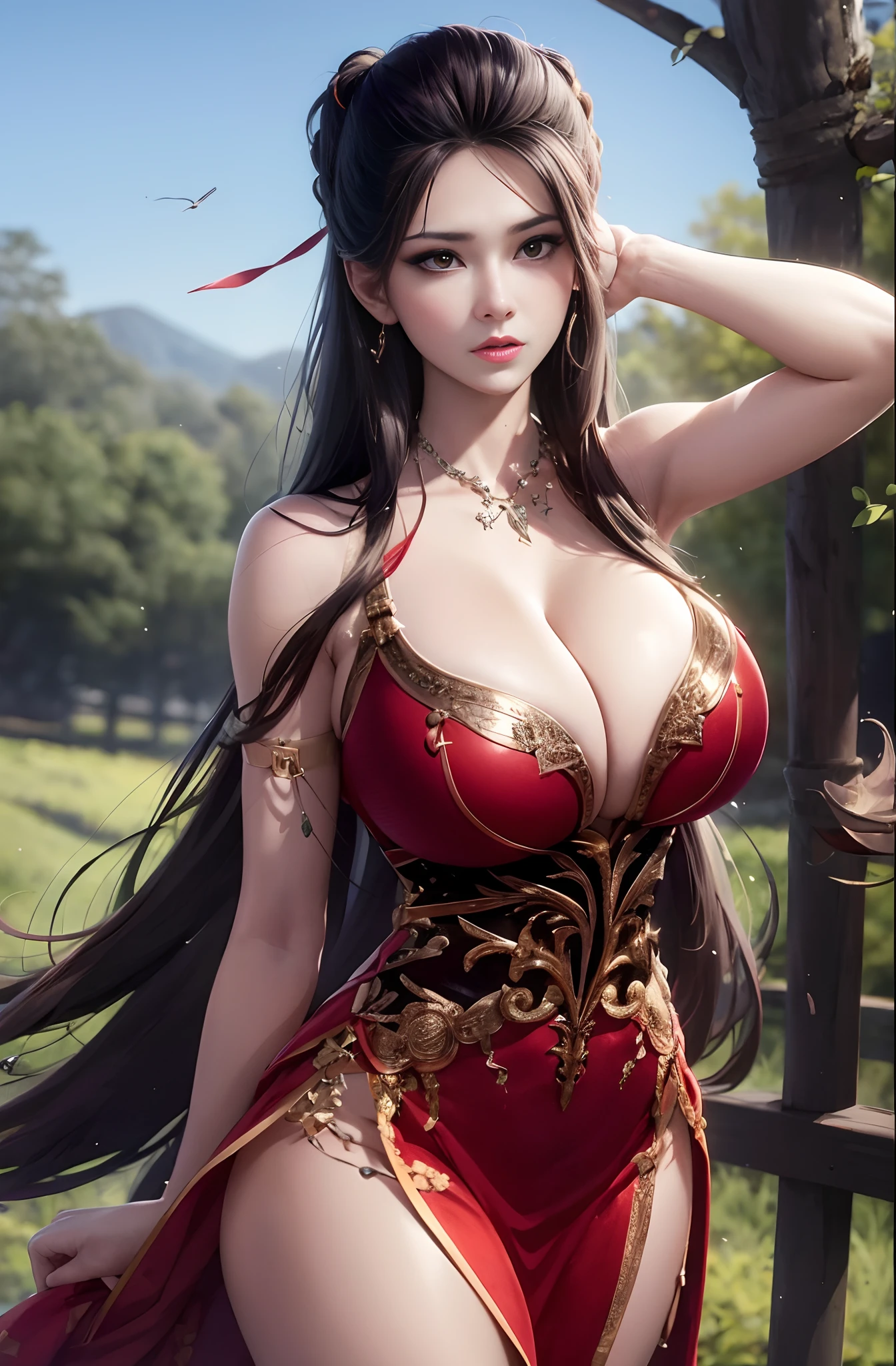(((huge tit)))，Breast-huge，The chest is huge，Tear your clothes，