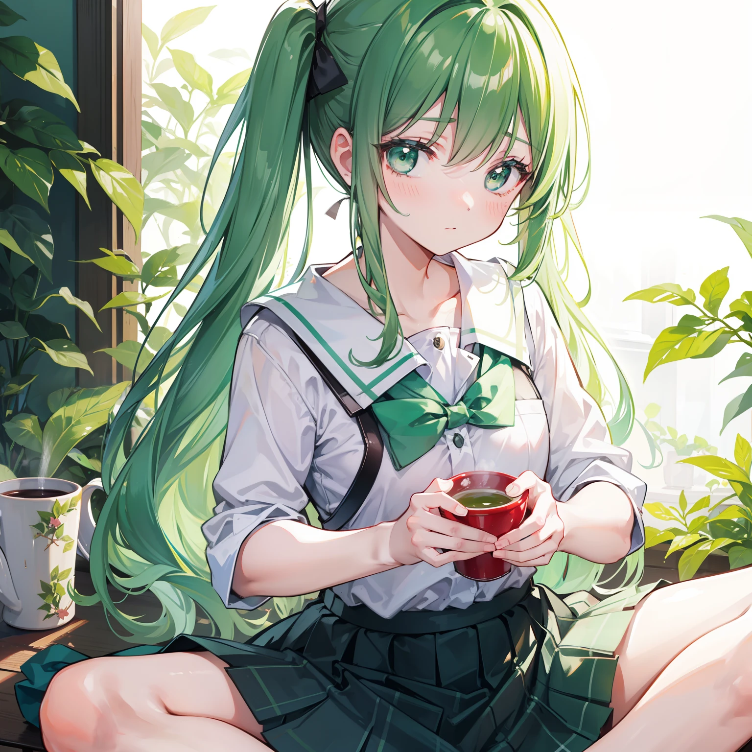 Green tea schoolgirl,It looks innocent and pathetic,Endearing,Arouse the protective desire of others