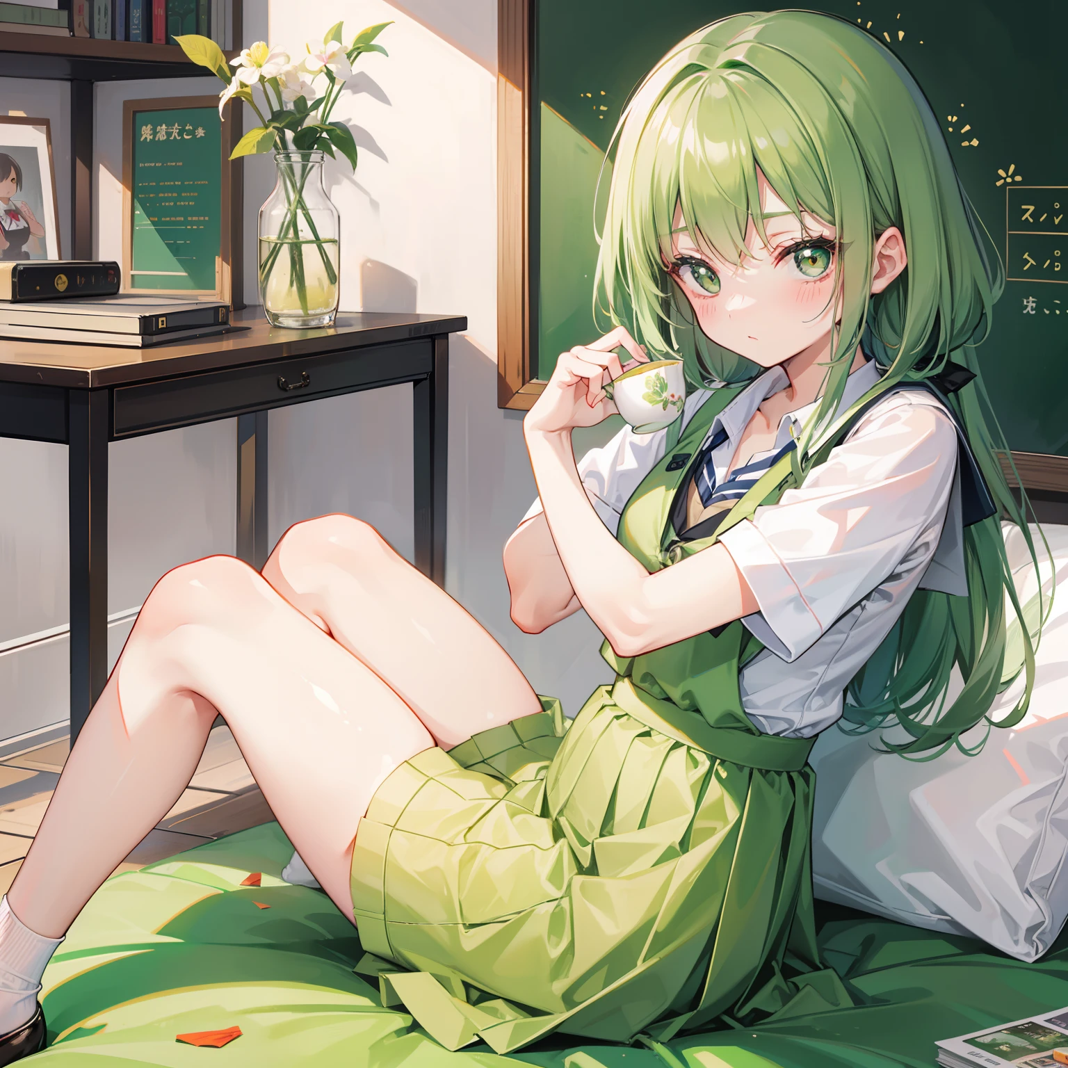 Green tea schoolgirl,It looks innocent and pathetic,Endearing,Arouse the protective desire of others
