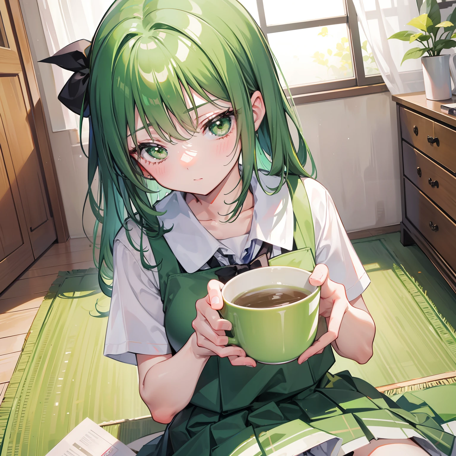 Green tea schoolgirl,It looks innocent and pathetic,Endearing,Arouse the protective desire of others