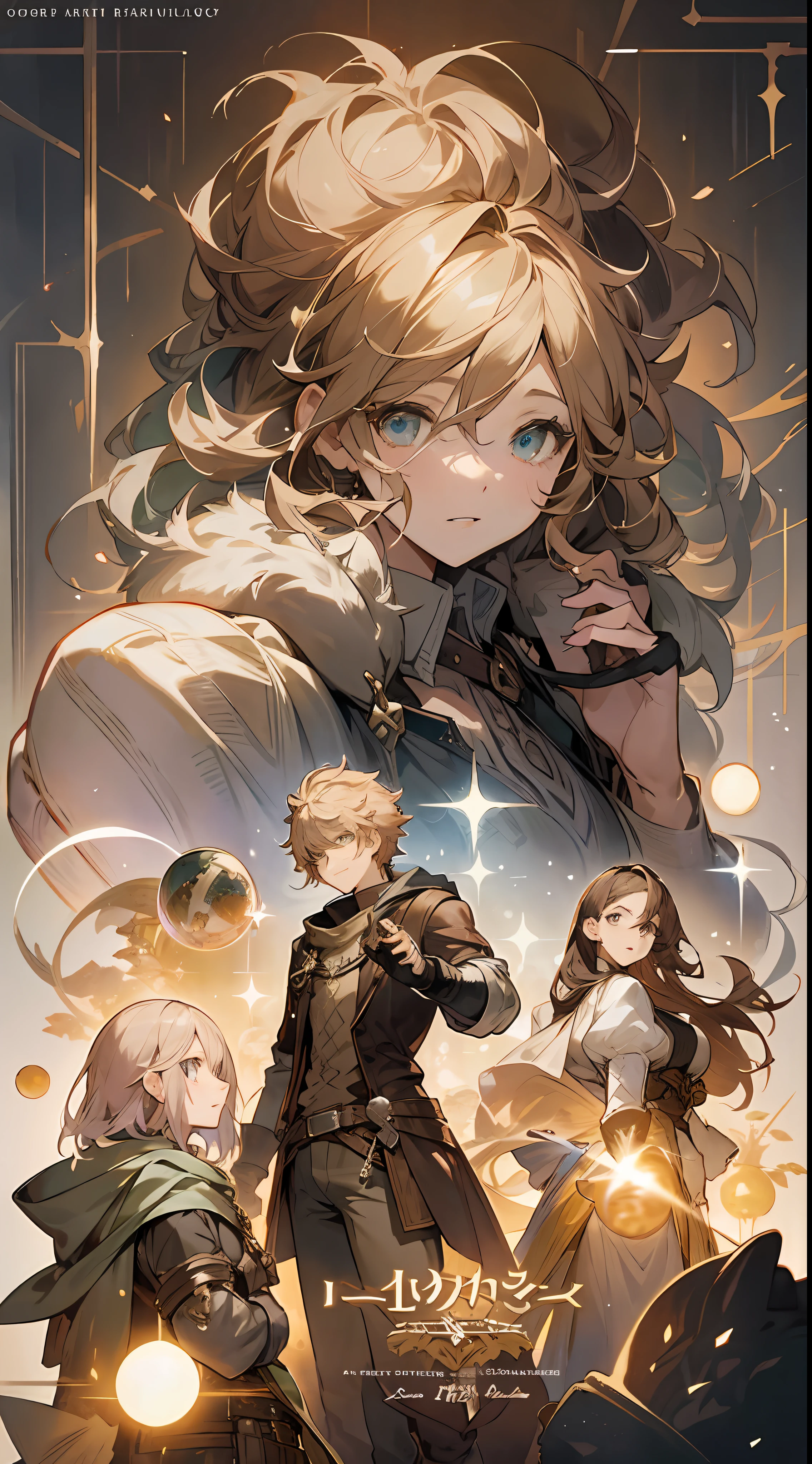 a couple of anime characters standing next to each other, octopath traveler, romance book cover, boris valejo. octopath traveler, octopath traveller style, hands holding big glowing orbs, artbook artwork, full art illustration, official art, official artwork hdr, promotional art, character album cover, light novel cover art, official artwork, romance novel cover