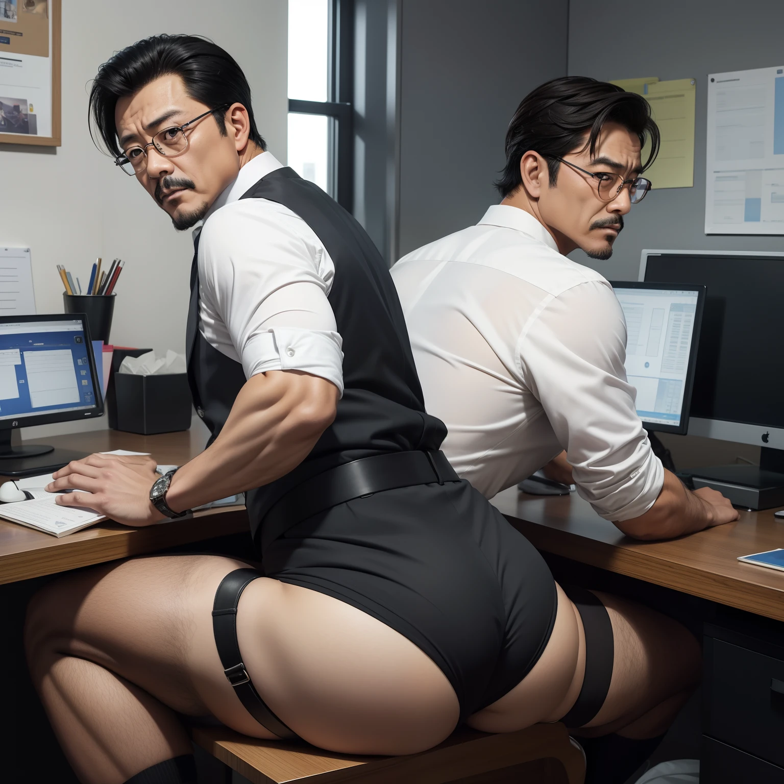 age 55，Kogoro Mouri，uncles，Gay，Tong，Bulge，fortitude，In the office，Office，Black short stockings，Suspenders，liquids ，lbeard，fortitude，Bukkake，k hd，artwork of a，Top view，underdressing，Big ass with masculine characteristics，Raise your ass，spreading ass，The buttocks were covered with milk ，Insert into the ，