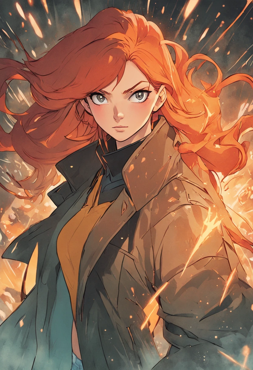 Close-up of people in trench coats and jeans, official character art, official character illustration, adam hughes, character art closeup, Women researchers, full body portrait of jean grey, detailed character art, detailed character portrait, Comic book cover art by Phil Noto, Anya, Spy x family, full-colour illustration, heroines, Dinah Drake, detective clothes