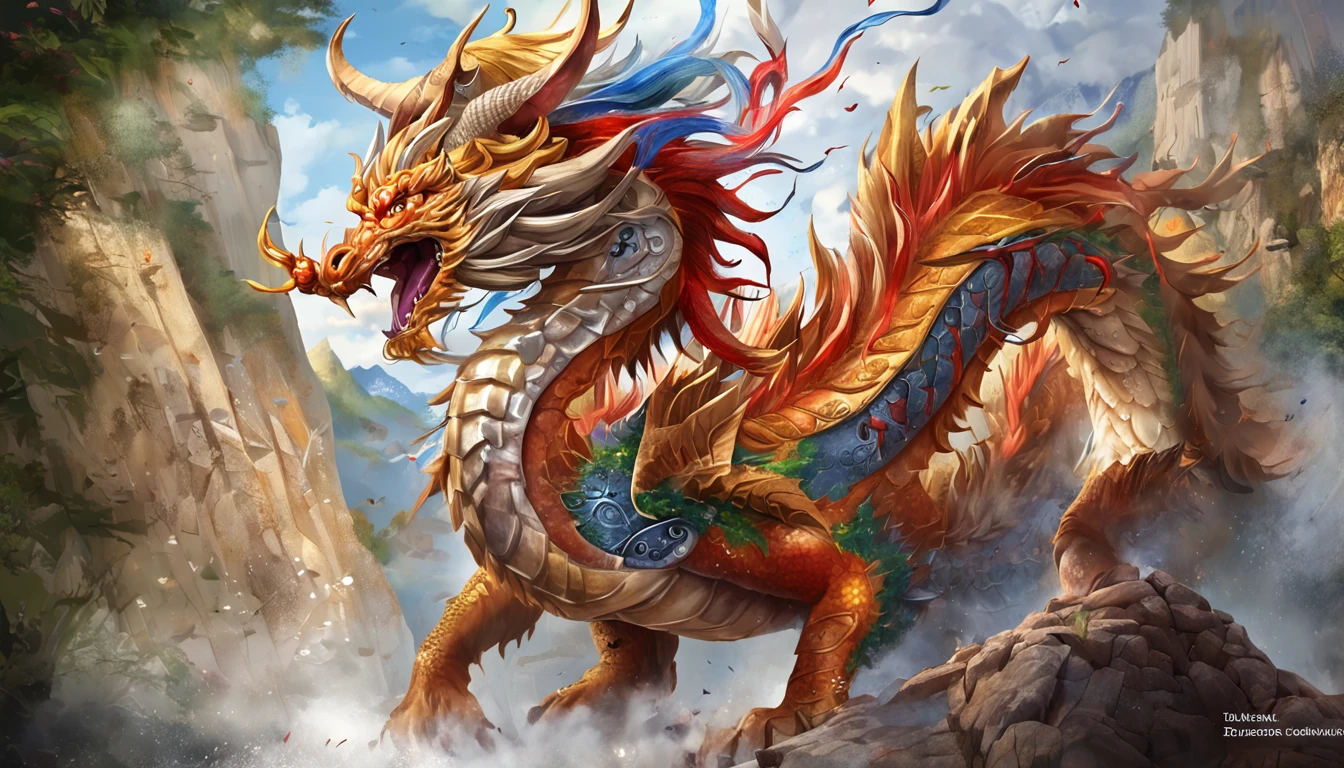 Chinese Dragon, full bodyesbian, drak, Extremely detailed Cg Unity 8K wallpaper), (Colorful:1.2), Long hair, Sharp teeth, Red eyes, teeth, Huge, Hires upscale: 1.7, Hires upscaler: 4x_NMKD-Siax_200k, Noise Removal Strength: 0.45, Lifelike texture, Dynamic Angle, (((+++Lightning is intertwined with the body///))), Colorful auspicious clouds, shadowing, Atmospheric perspective, in a panoramic view, Wide shot, 16k, Anatomically correct, Super detail
