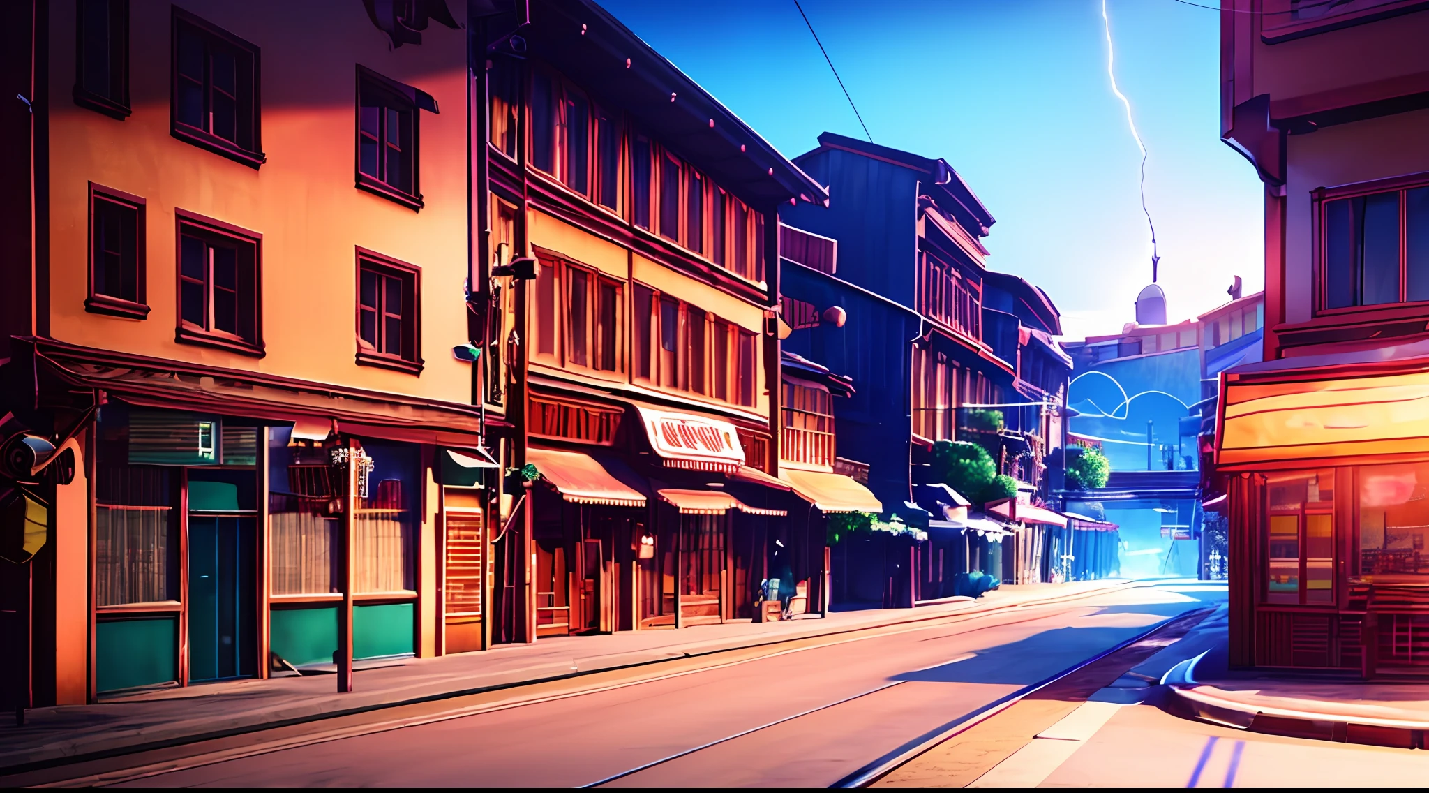 A  classic city with Ray tracing grafis 4k resolution smooth shadow and lightning from the sun