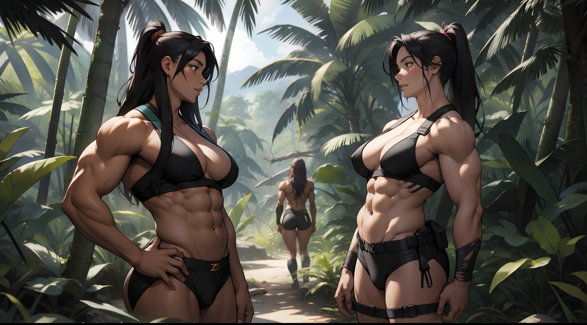 amazones in the jungle . (muscle: 2.0)