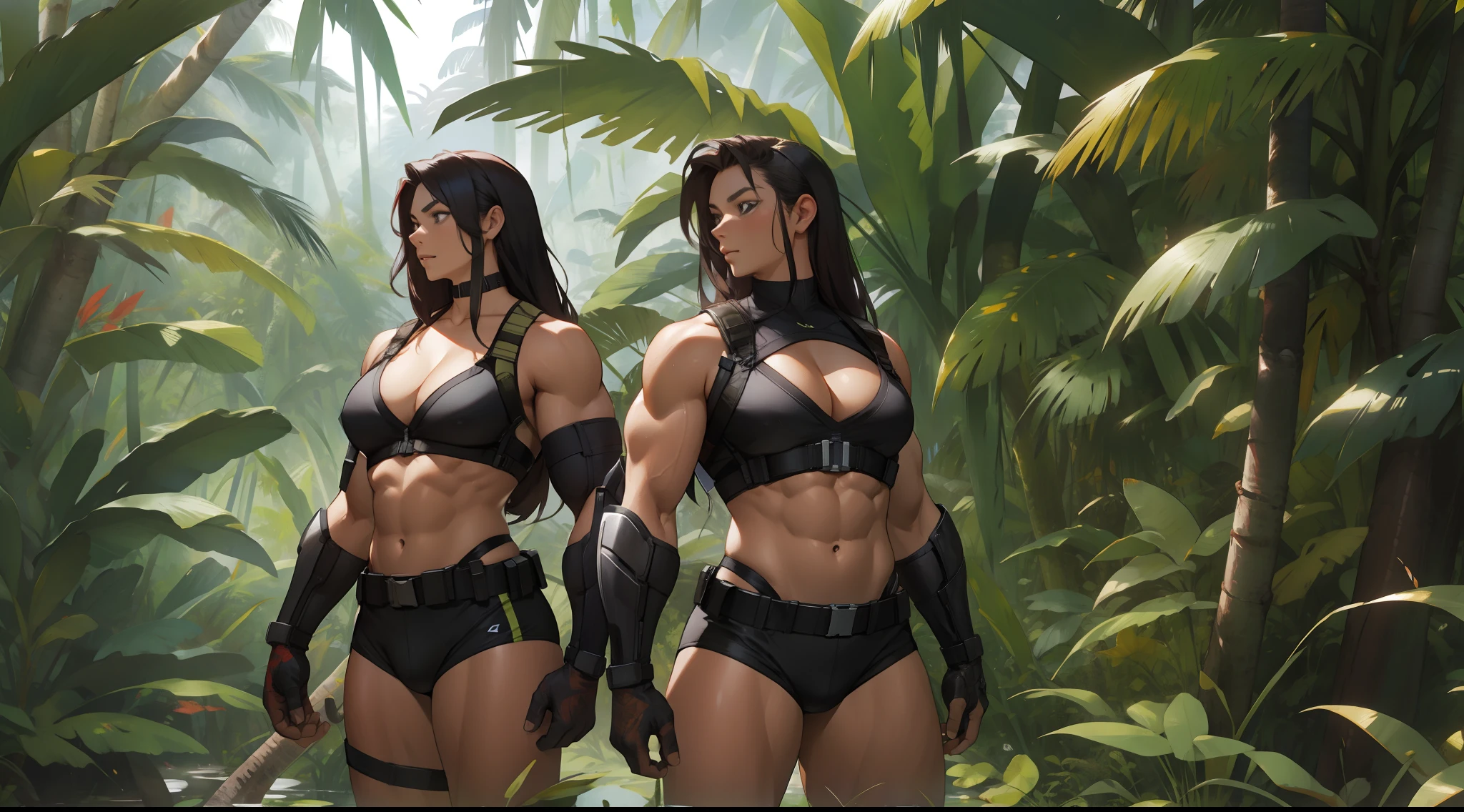 amazones in the jungle . (muscle: 2.0)