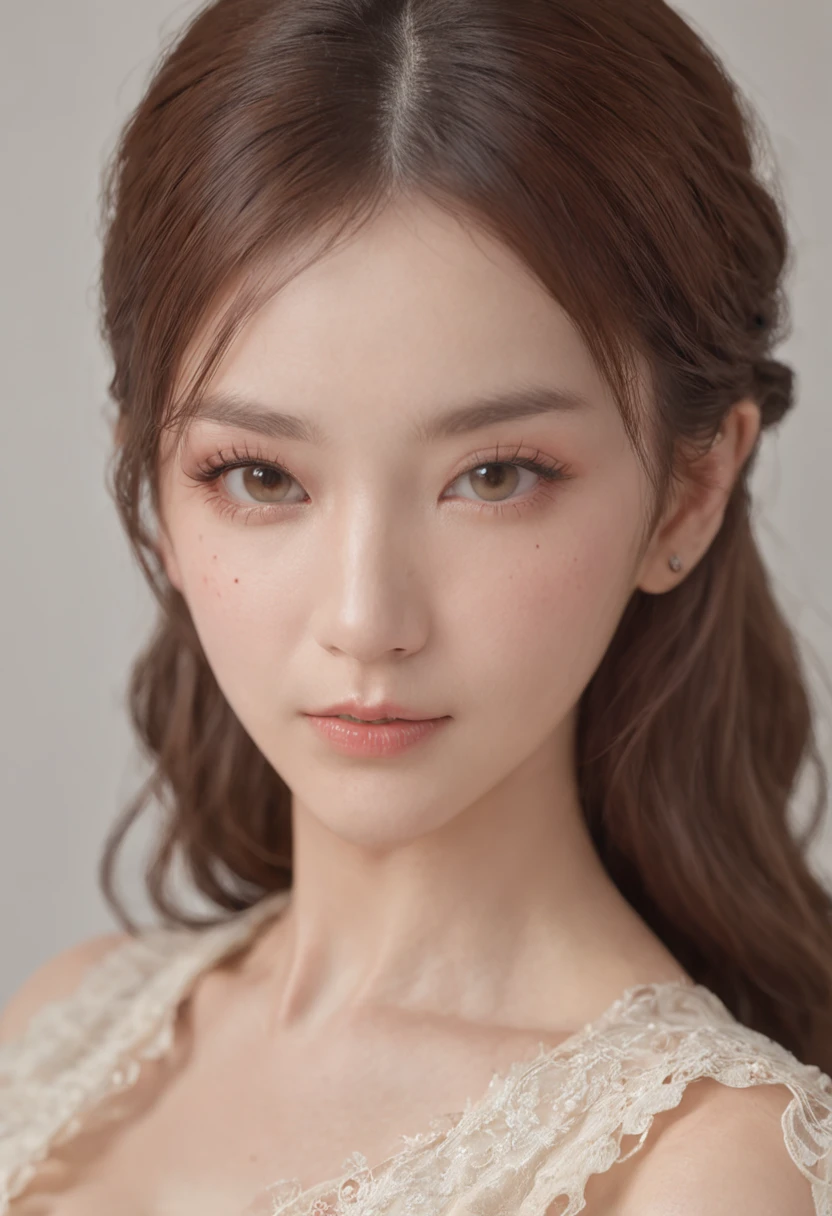 ((top-quality、8K、masterpiece:1.3))、1girl in、Slimed:1.3、(Hairstyle Casual、huge tit:1.2)、full bodyesbian、fullnude:1.1、Super fine face、Delicat eyes、二重まぶた、face、home
