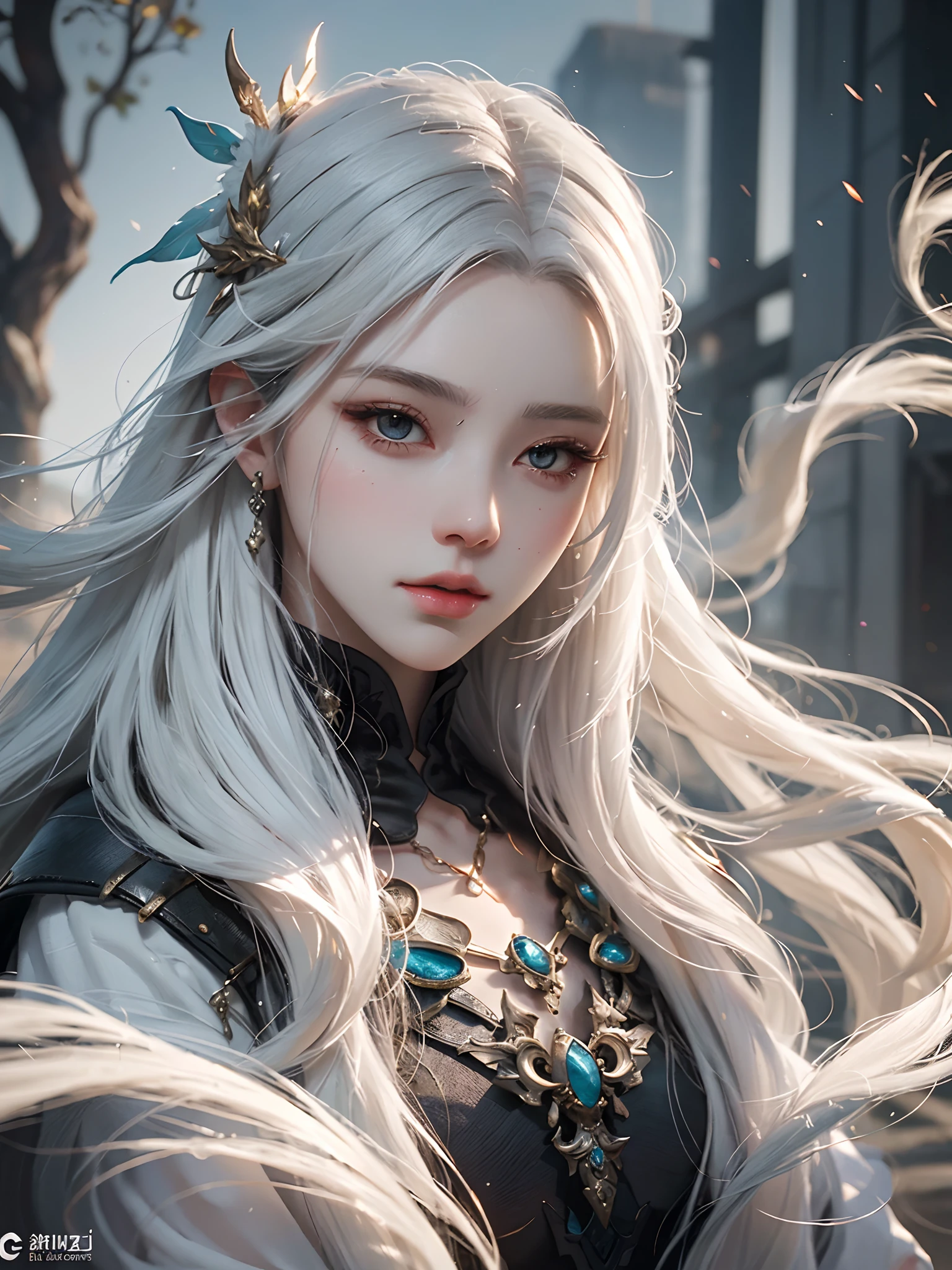 a close up of a woman with white hair and a white mask, beautiful character painting, guweiz, artwork in the style of guweiz, white haired deity, by Yang J, epic exquisite character art, stunning character art, by Fan Qi, by Wuzhun Shifan, guweiz on pixiv artstation