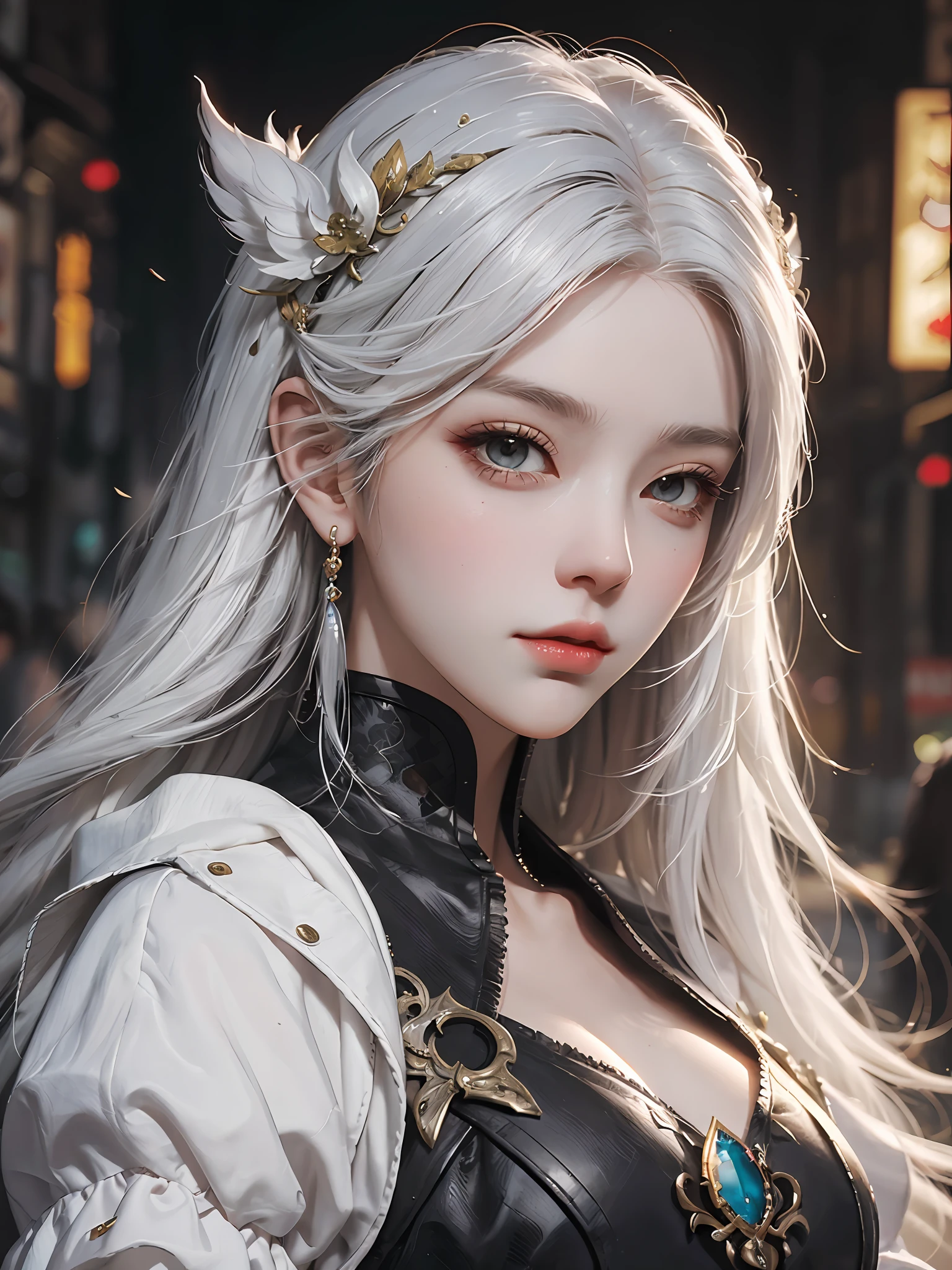 a close up of a woman with white hair and a white mask, beautiful character painting, guweiz, artwork in the style of guweiz, white haired deity, by Yang J, epic exquisite character art, stunning character art, by Fan Qi, by Wuzhun Shifan, guweiz on pixiv artstation